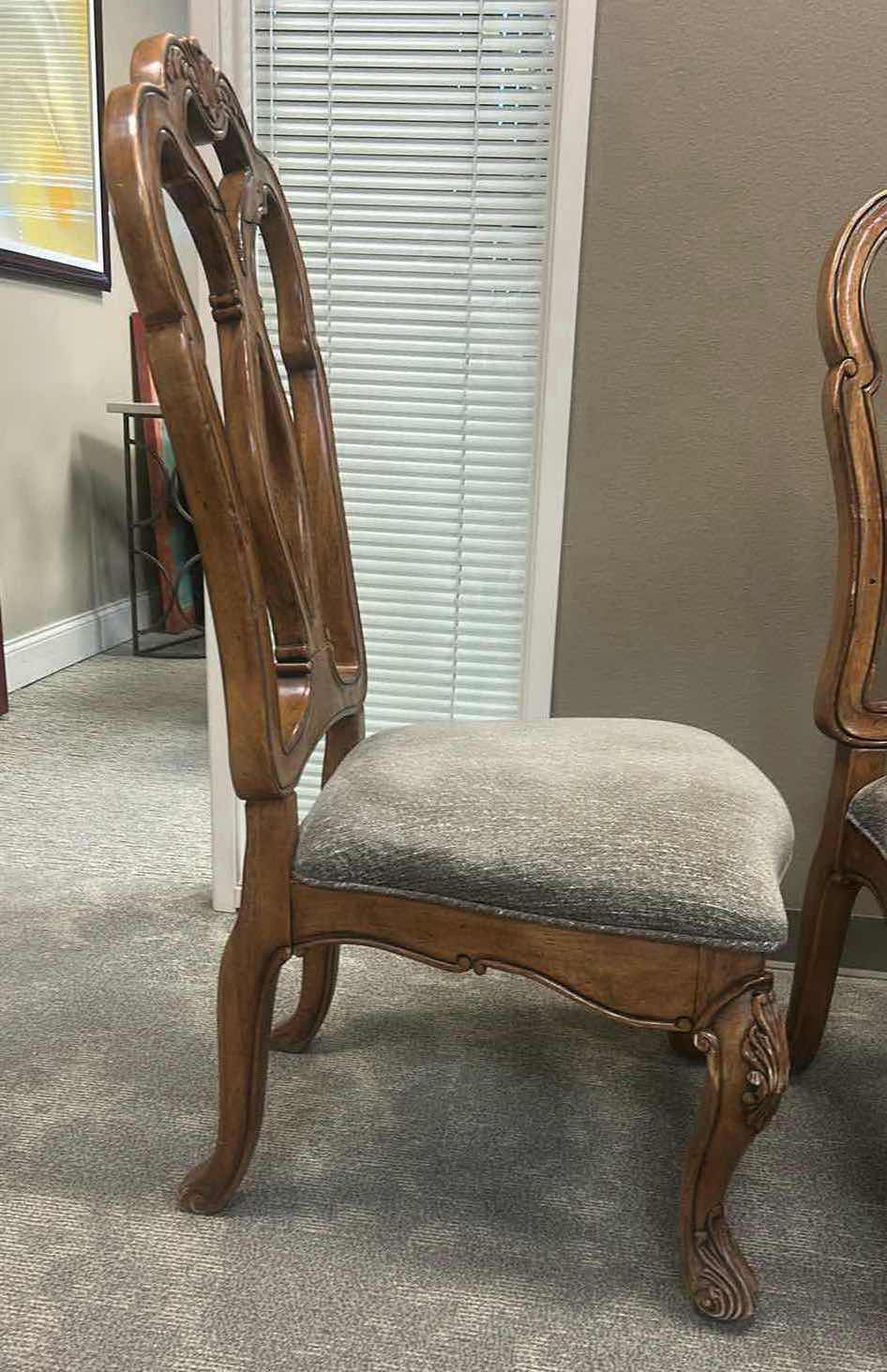 Photo 1 of 2 - LOUIS XVI STYLE WOOD SIDE CHAIRS WITH UPHOLSTERED SEATING