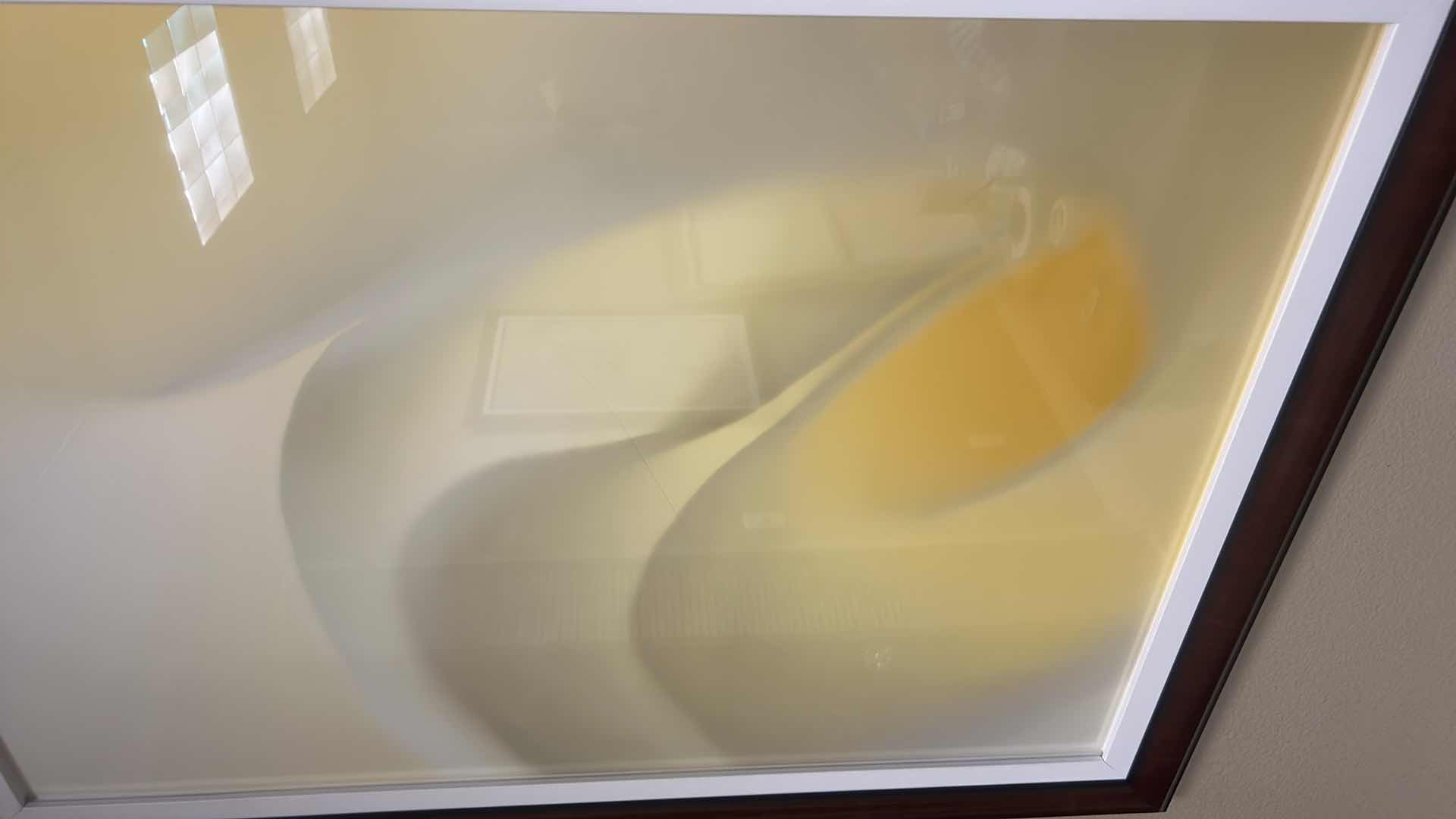 Photo 1 of WOOD FRAMED SHADES OF YELLOW ARTWORK 29 1/2“ X H39“