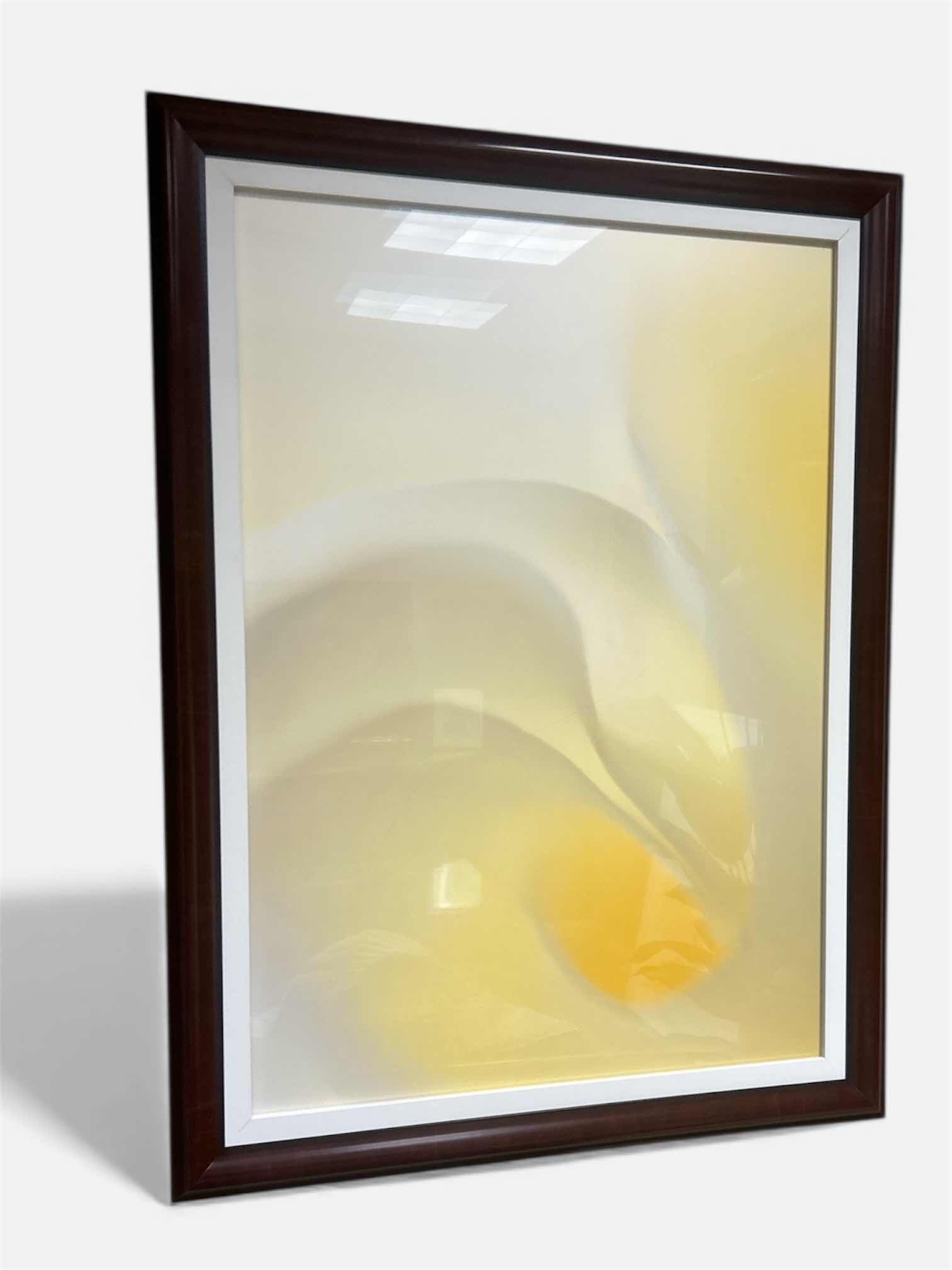 Photo 1 of WOOD FRAMED SHADES OF YELLOW ARTWORK 29 1/2“ X H39“