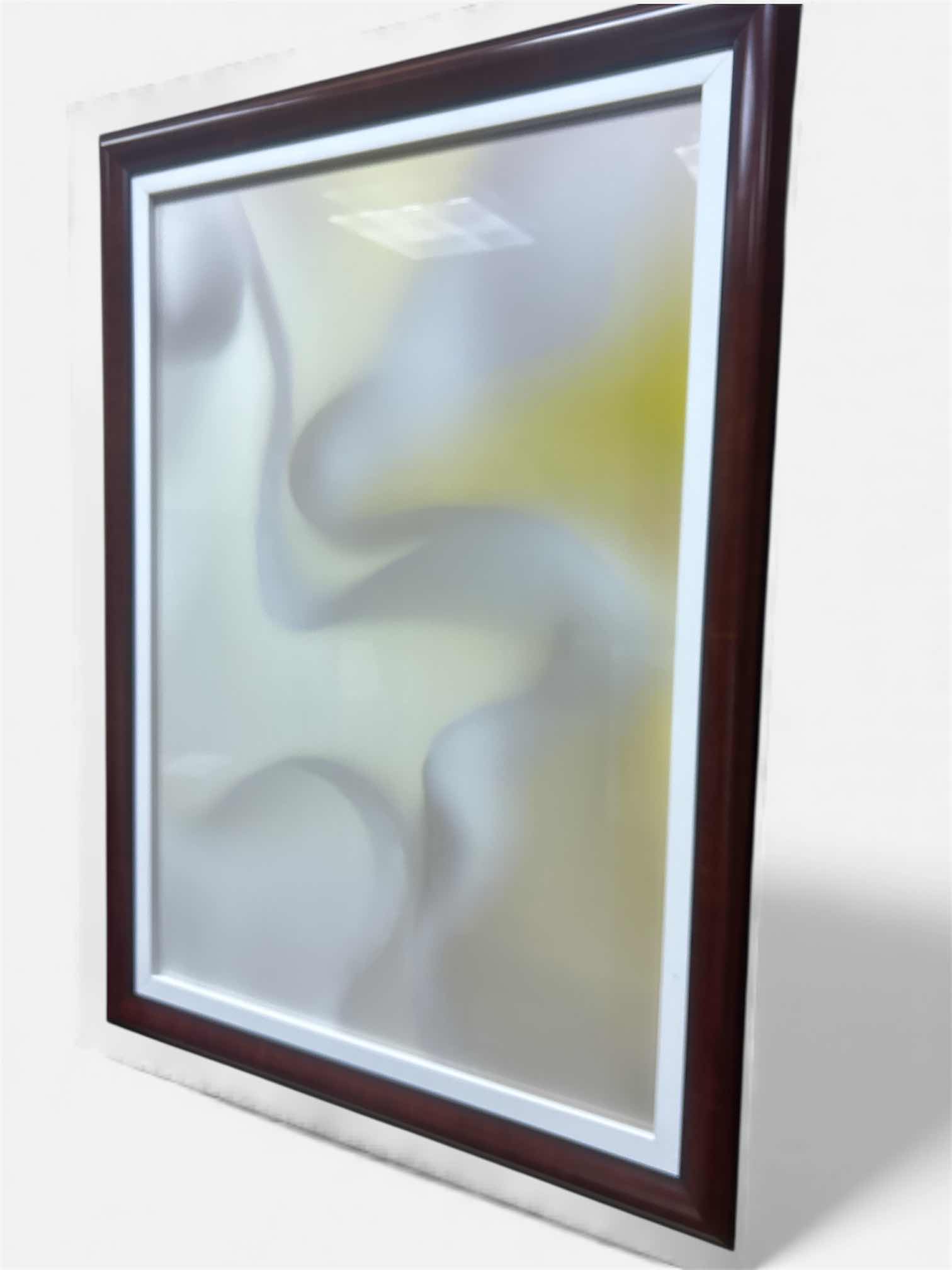 Photo 1 of WOOD FRAMED SHADES OF YELLOW ARTWORK 29 1/2“ X H39“
