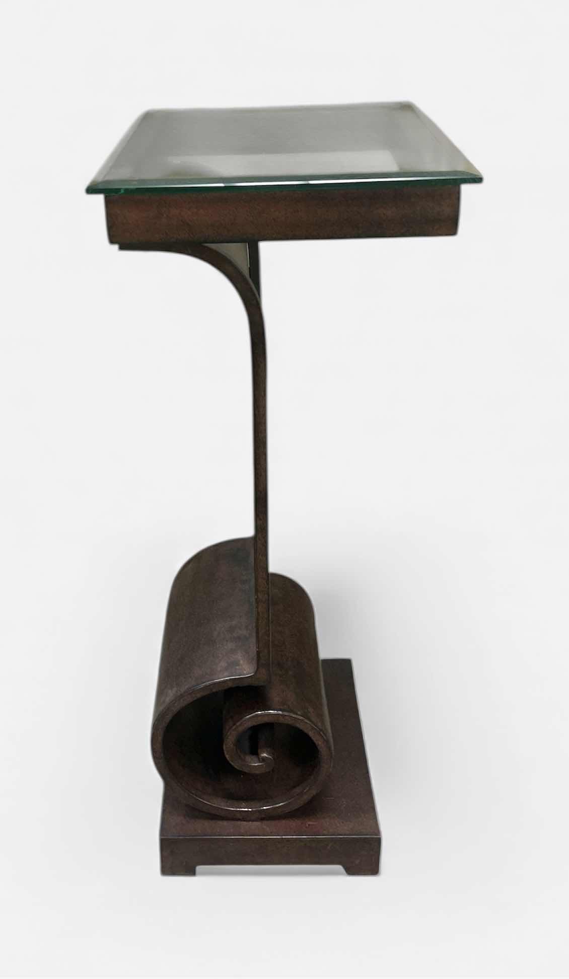 Photo 1 of CONTEMPORARY METAL AND GLASS LECTERN 17” x 14” x H38 1/4”.