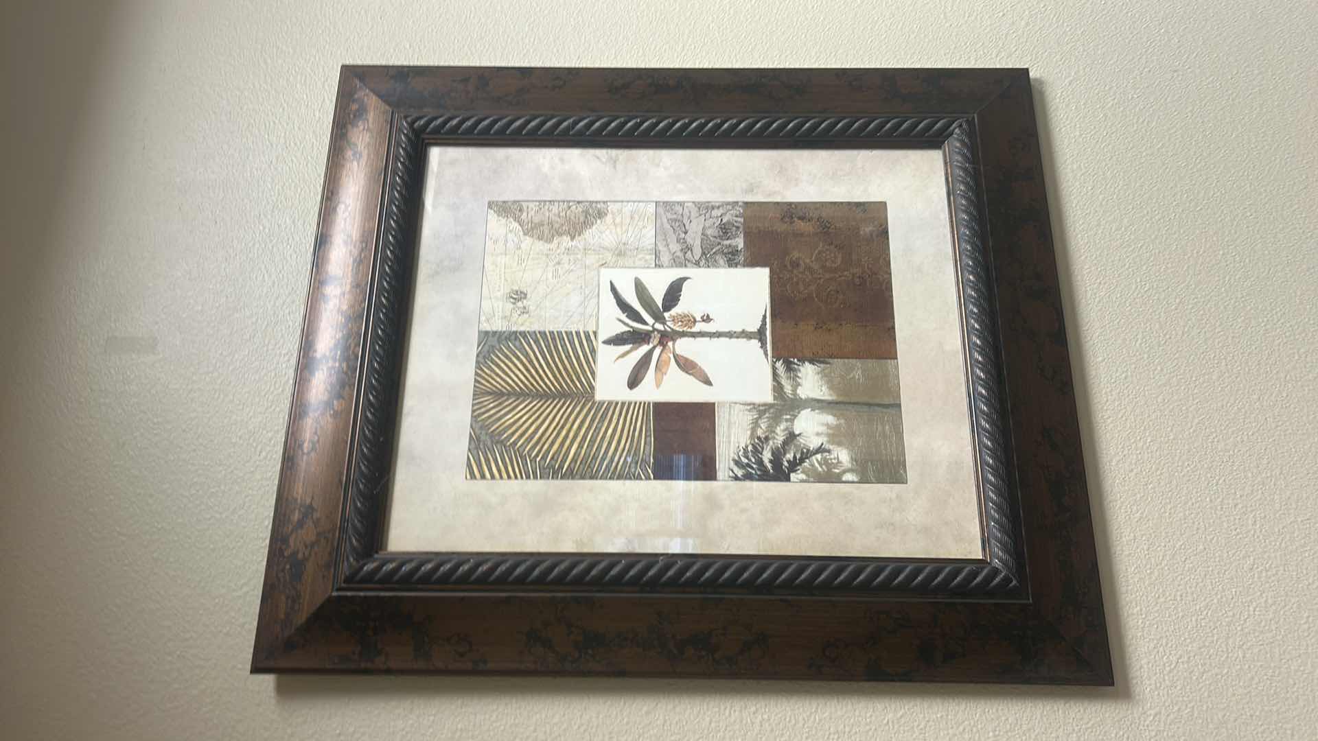 Photo 1 of WOOD FRAMED PALM TREE ARTWORK 23” x H26.5”