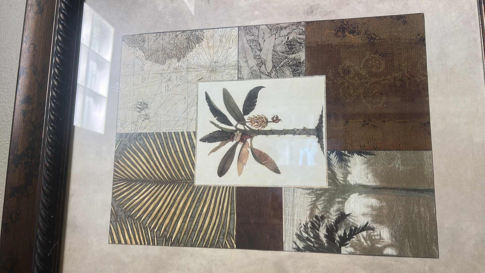 Photo 1 of WOOD FRAMED PALM TREE ARTWORK 23” x H26.5”