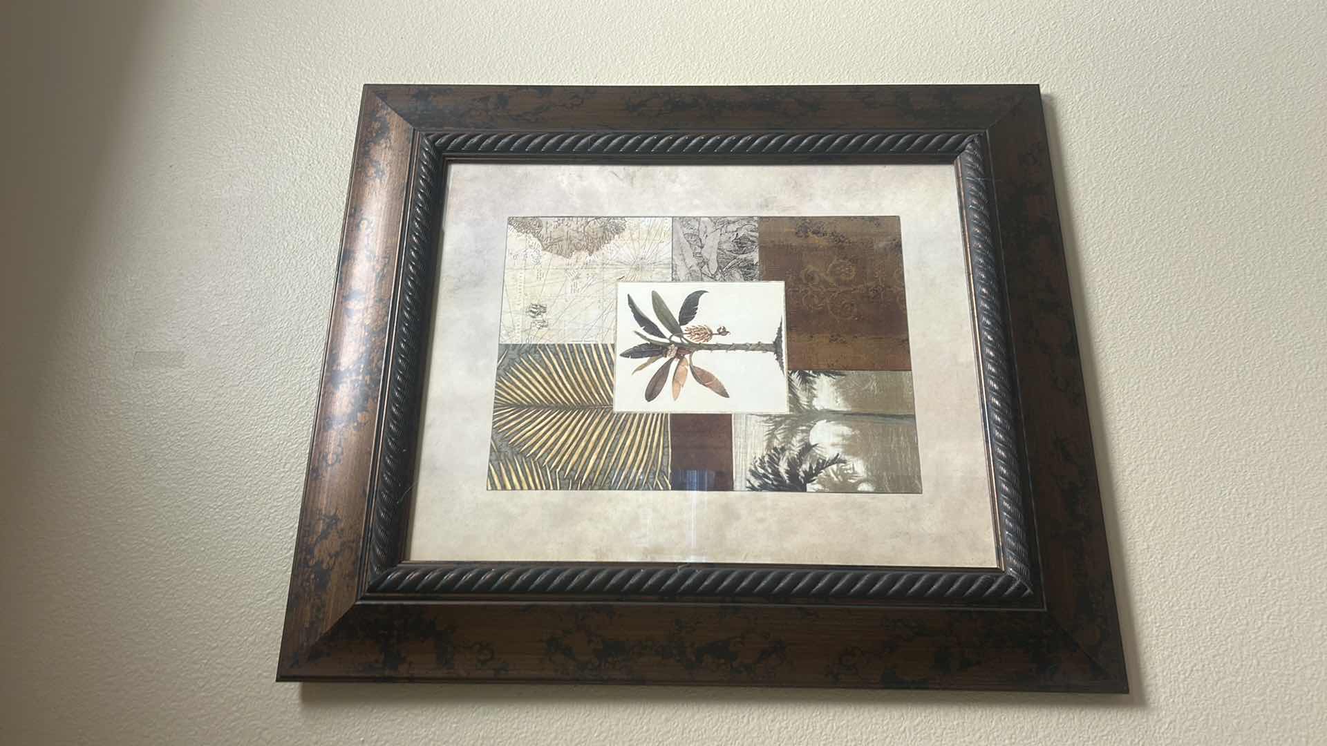 Photo 1 of WOOD FRAMED PALM TREE ARTWORK 23” x H26.5”