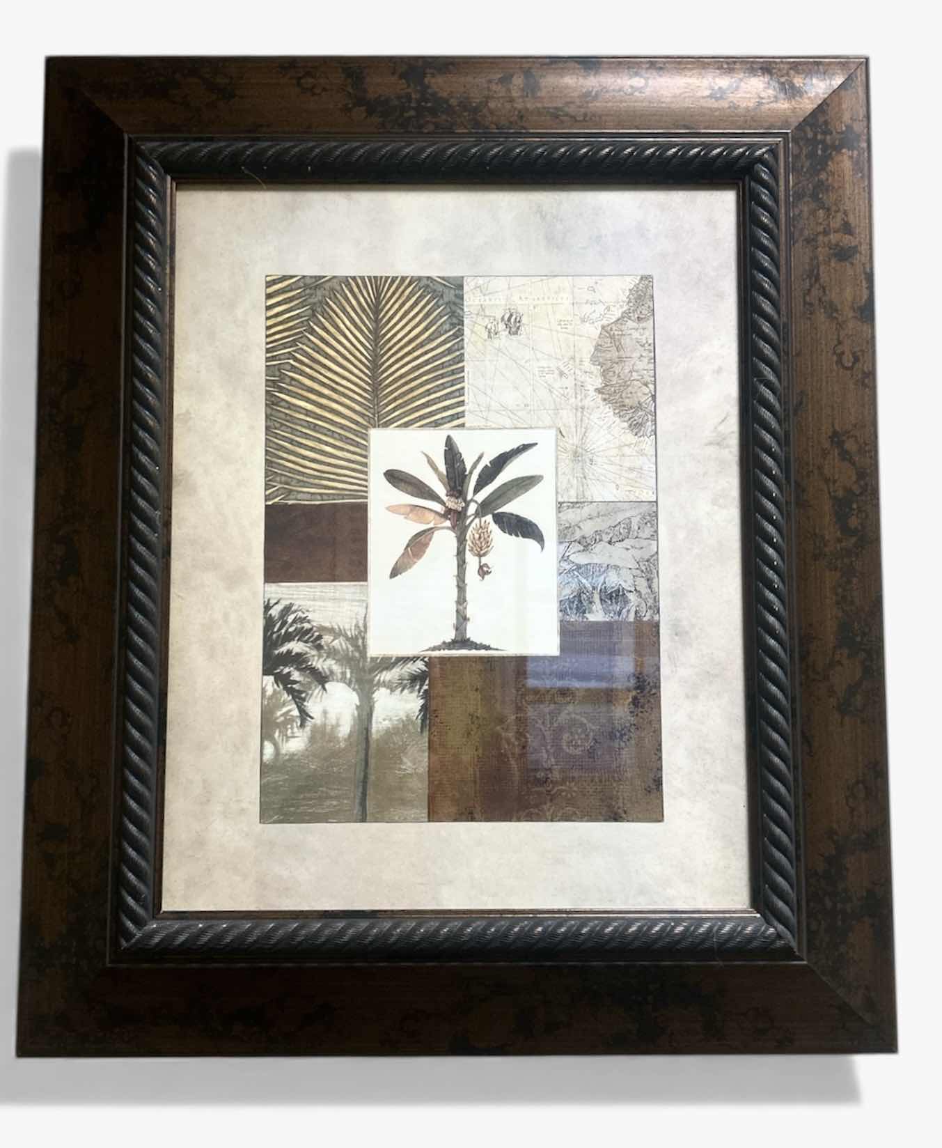 Photo 1 of WOOD FRAMED PALM TREE ARTWORK 23” x H26.5”