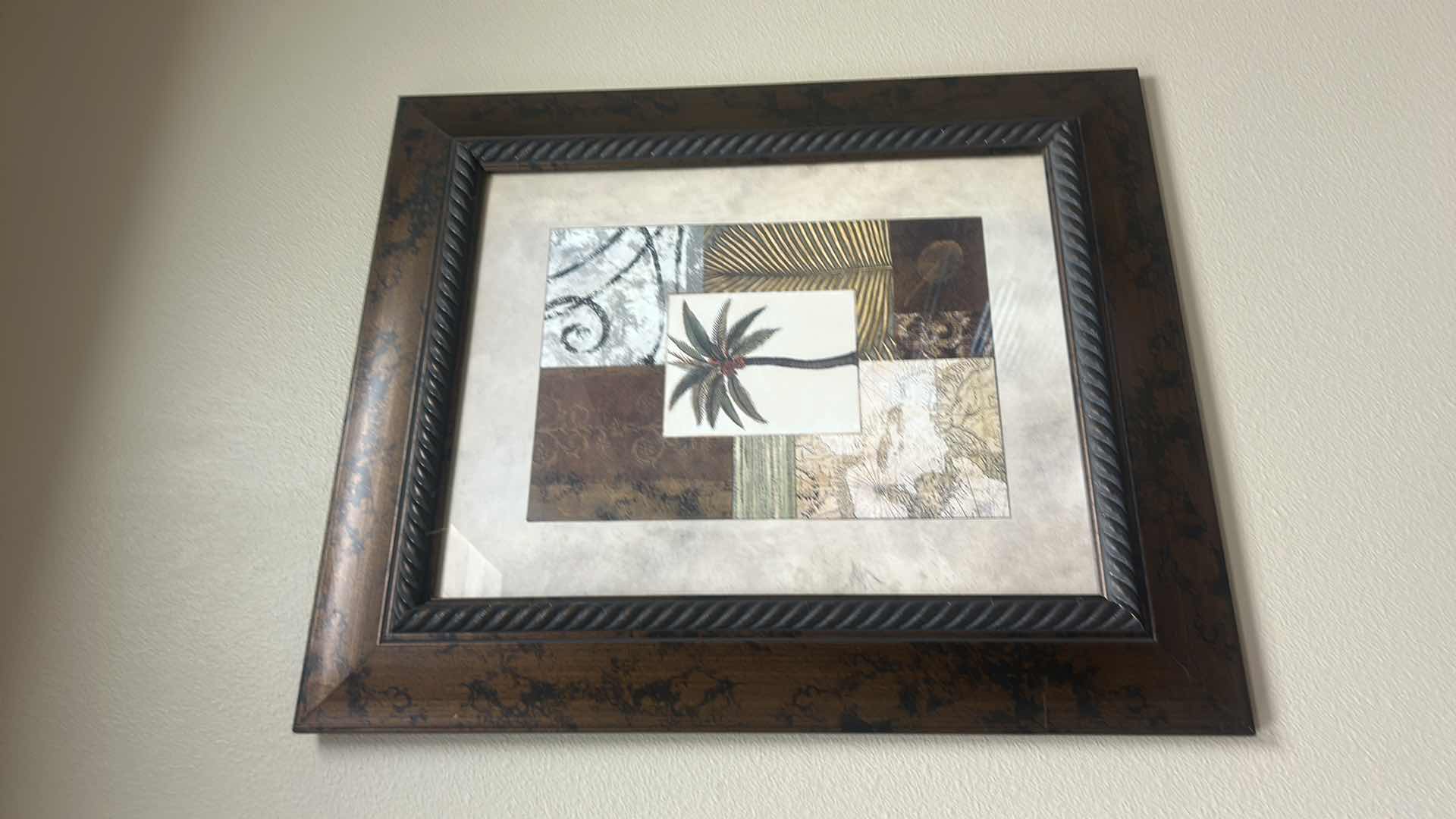 Photo 1 of WOOD FRAMED PALM TREE ARTWORK 23” x H26.5”