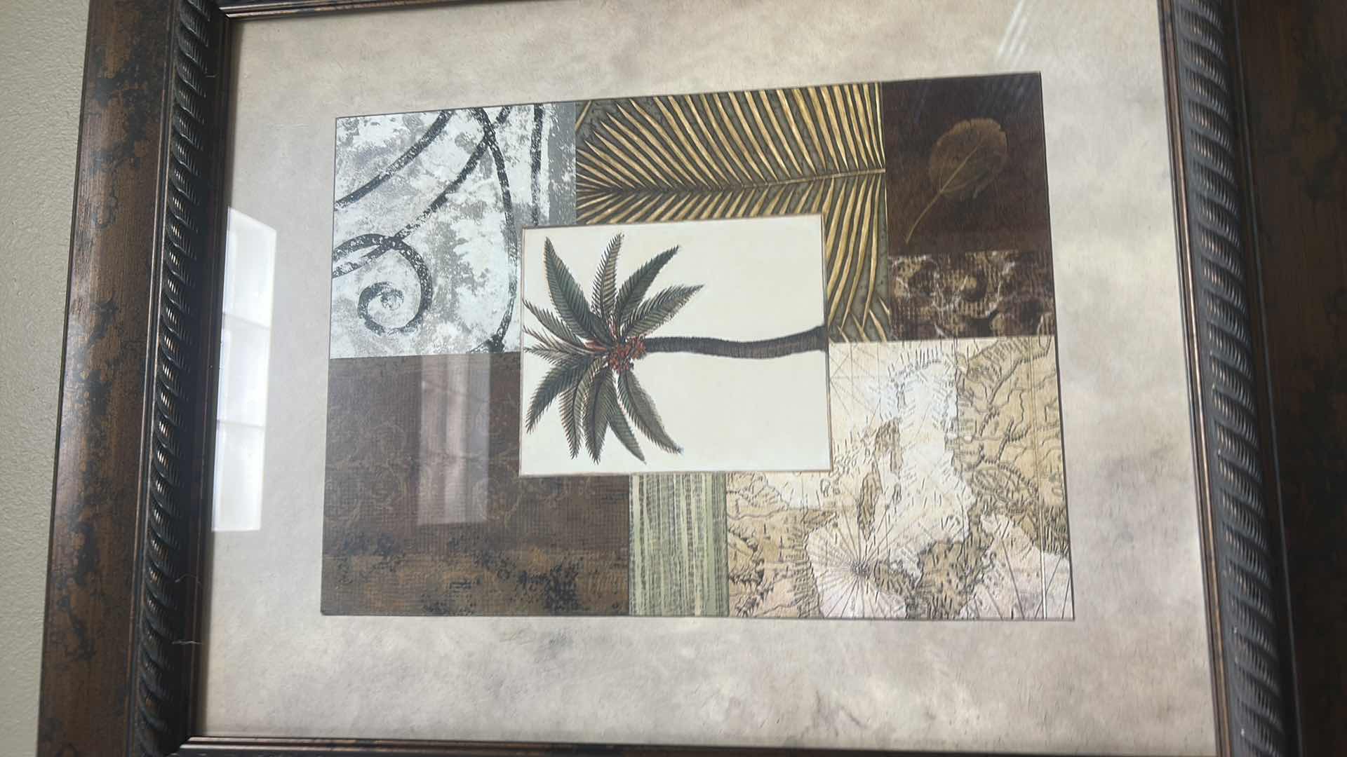 Photo 1 of WOOD FRAMED PALM TREE ARTWORK 23” x H26.5”