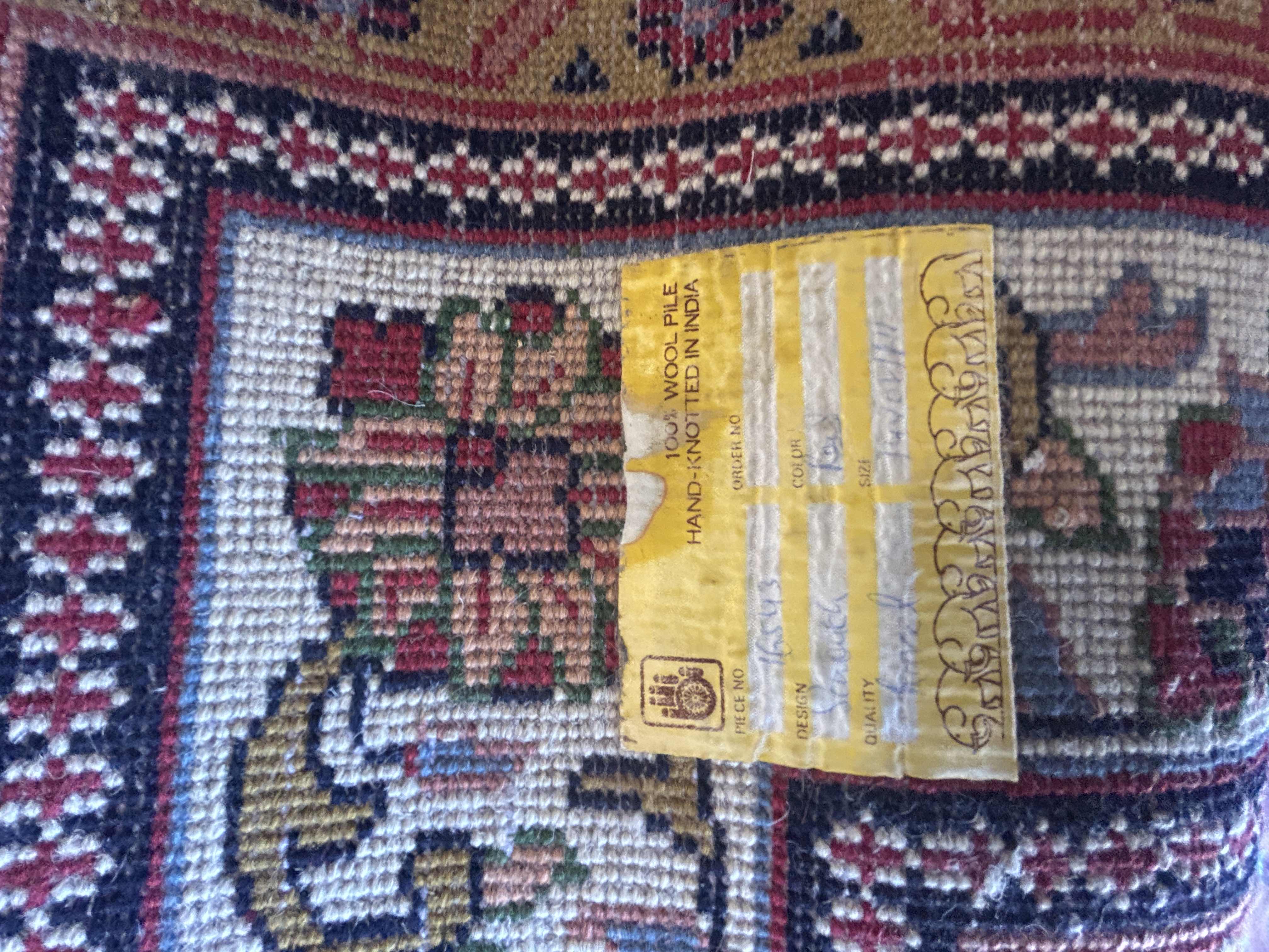 Photo 1 of HAND KNOTTED 100% WOOL TRADITIONAL AREA RUG  11’9” x 14.9  (PLUS 6” WITH FRINGE)