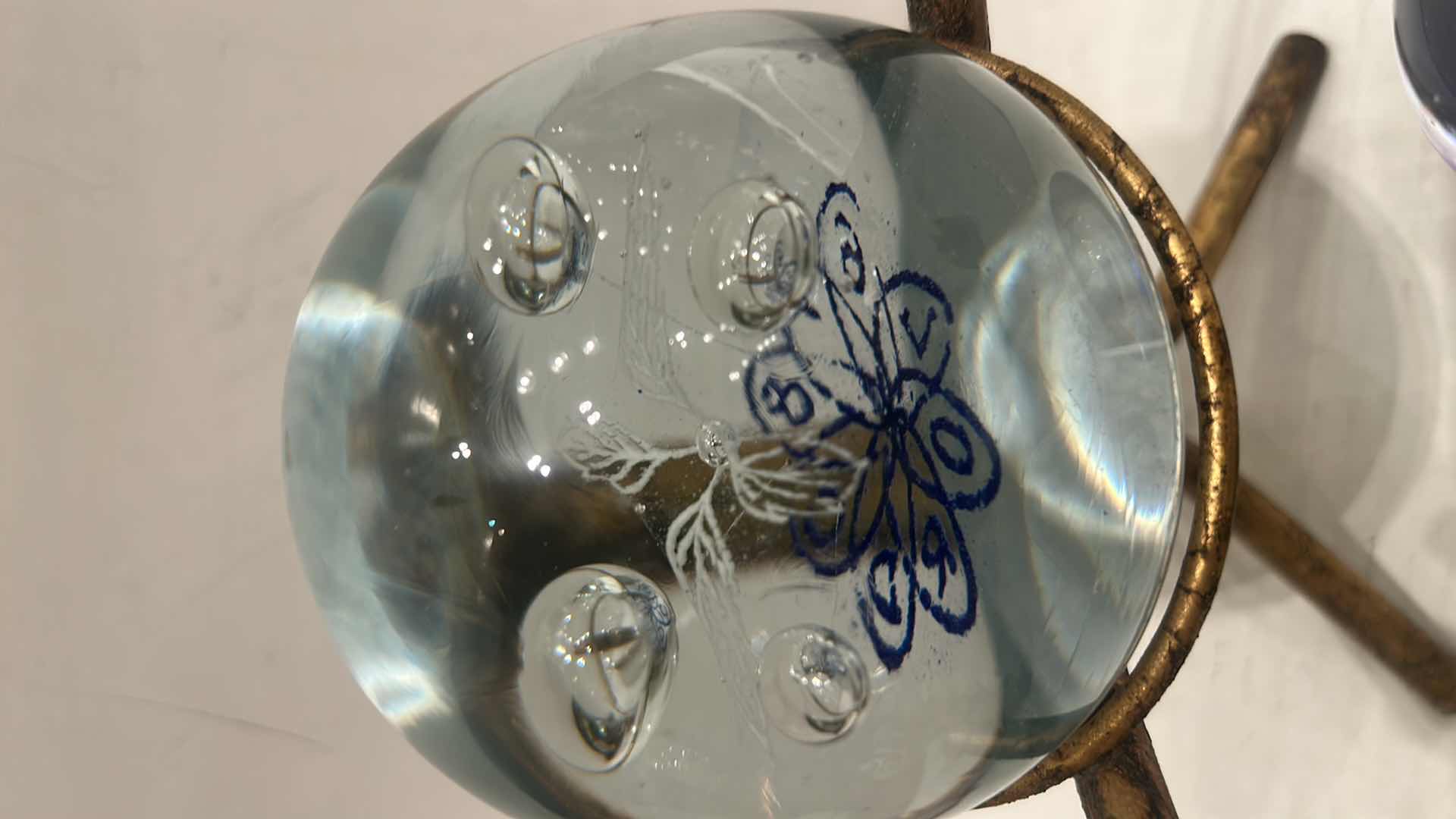 Photo 1 of 3 ART GLASS PAPERWEIGHTS & STAND (LARGEST 4”)