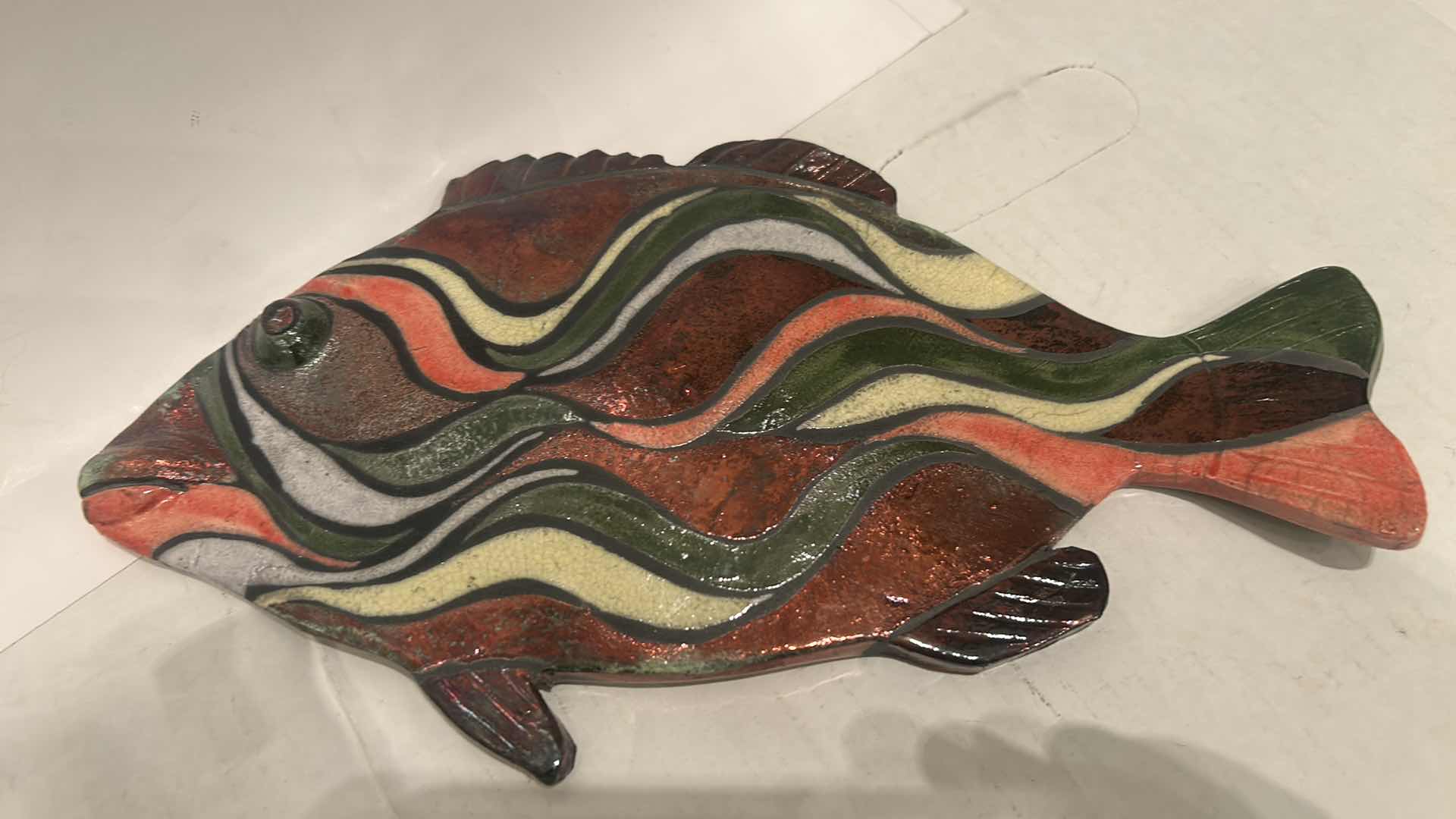 Photo 1 of 2 CERAMIC FISH (LARGEST 12“ x H6 1/2“)