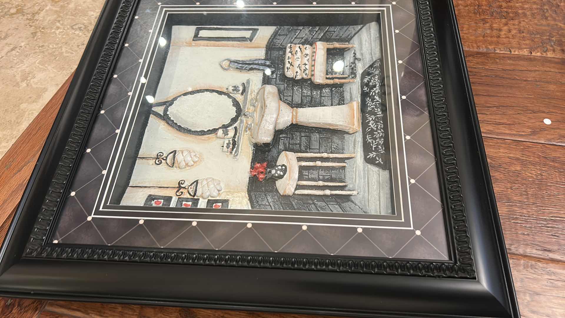Photo 1 of 2 SHADOW BOXES, BATHROOM SCENE ARTWORK 17 1/2” x H17 1/2”