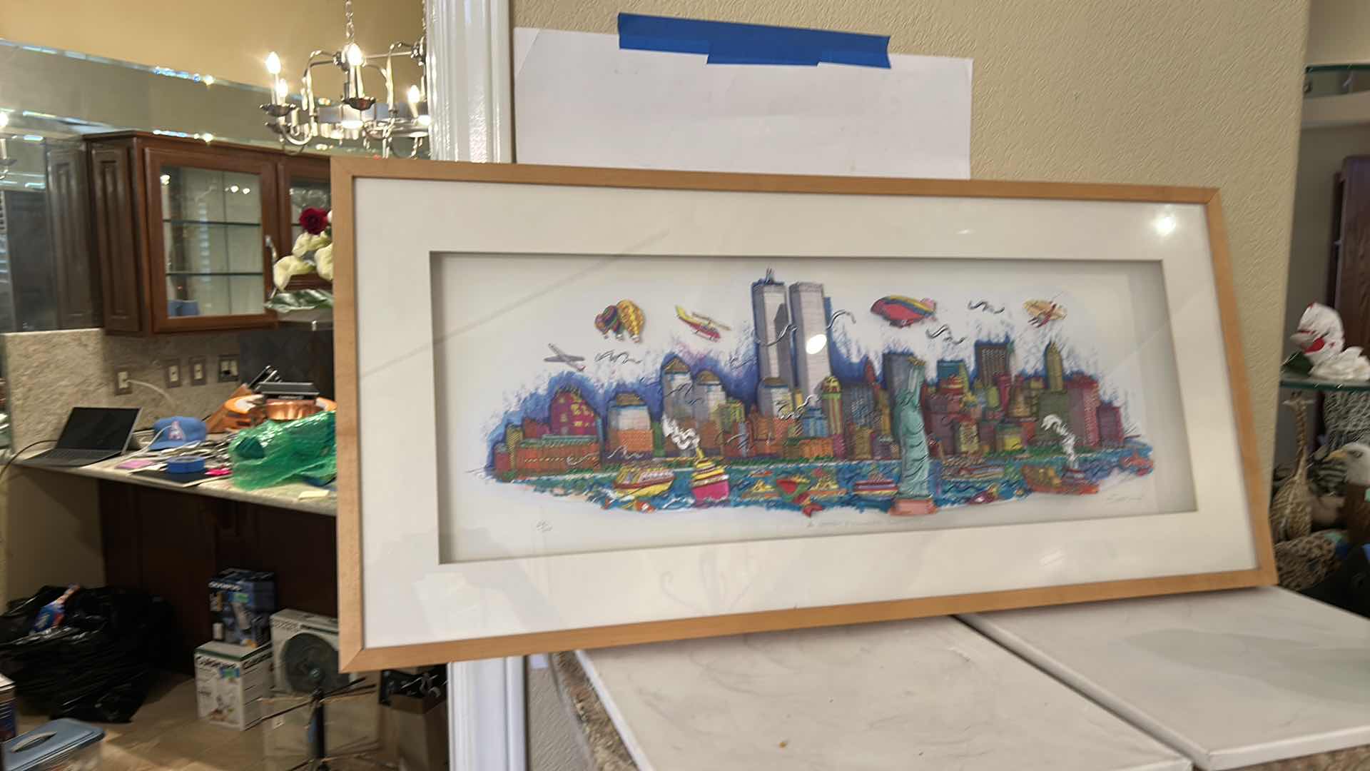 Photo 1 of FRAMED 3D SHADOWBOX “GOOD FINANCIAL CLIMATE” NEW YORK CITY ARTWORK-ARTIST SIGNED & NUMBERED41” x H19”