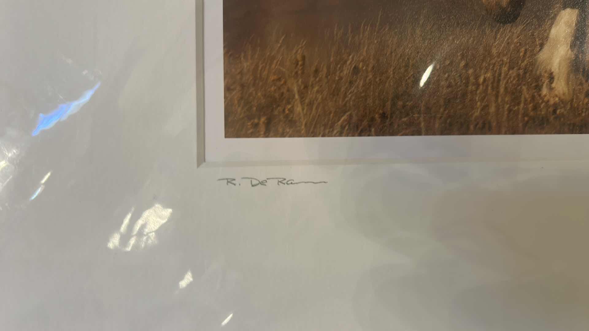 Photo 1 of "THUNDER CLOUD" COWBOY ORIGINAL MATTED PRINT ARTWORK SIGNED BY RUDY DE RAM 18” x 18”