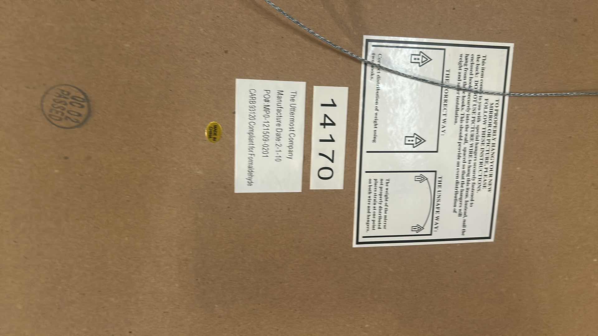 Photo 1 of FRAMED UTTERMOST WALL MIRROR W GOLD-TONE ACCENTS 26 1/2" x 47"