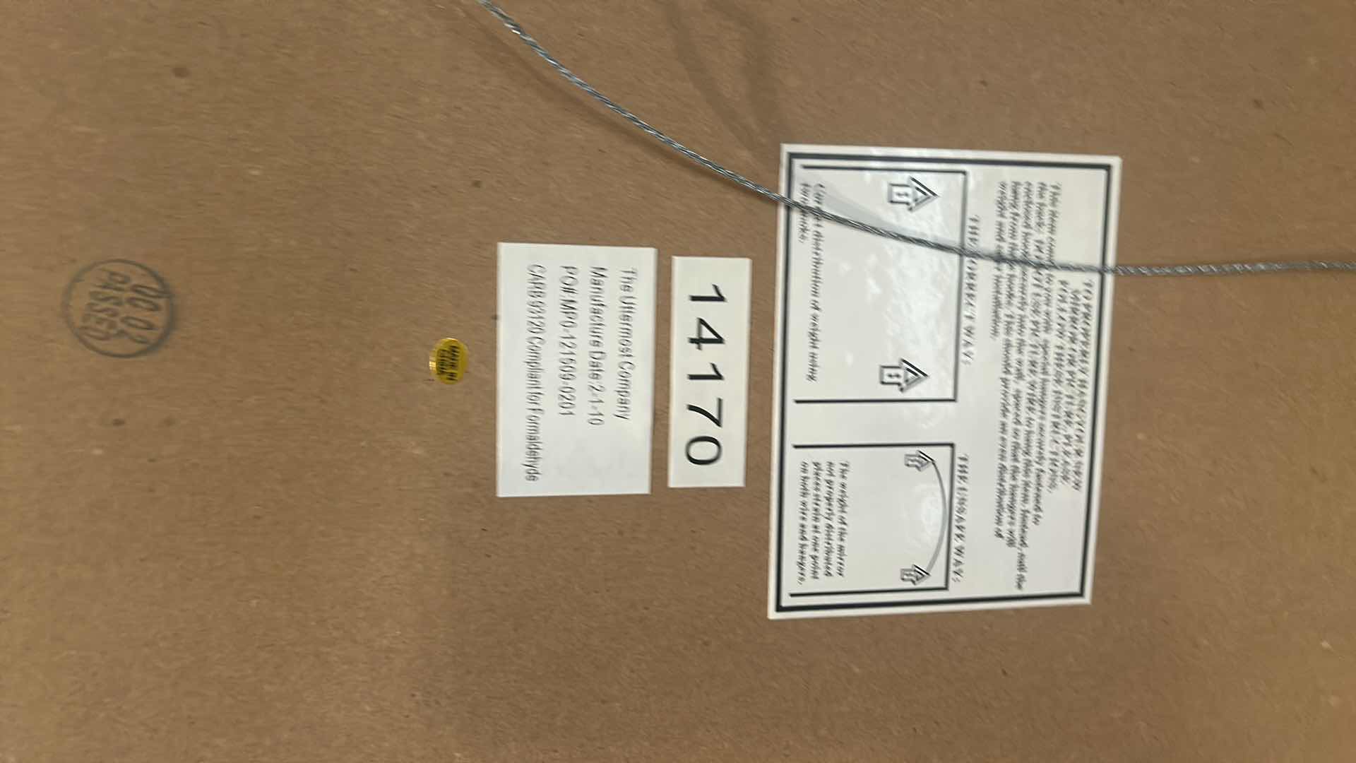 Photo 1 of FRAMED UTTERMOST WALL MIRROR W GOLD-TONE ACCENTS 26 1/2" x 47"