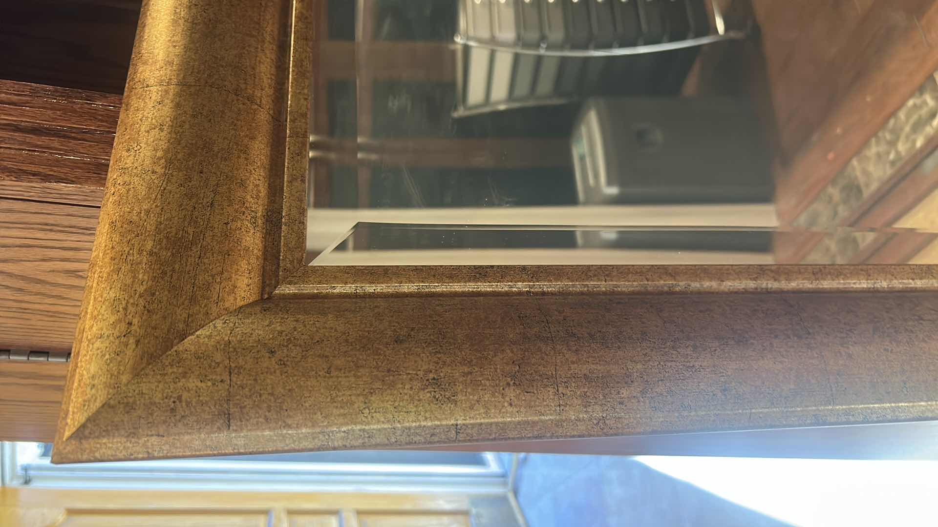 Photo 1 of FRAMED UTTERMOST WALL MIRROR W GOLD-TONE ACCENTS 26 1/2" x 47"