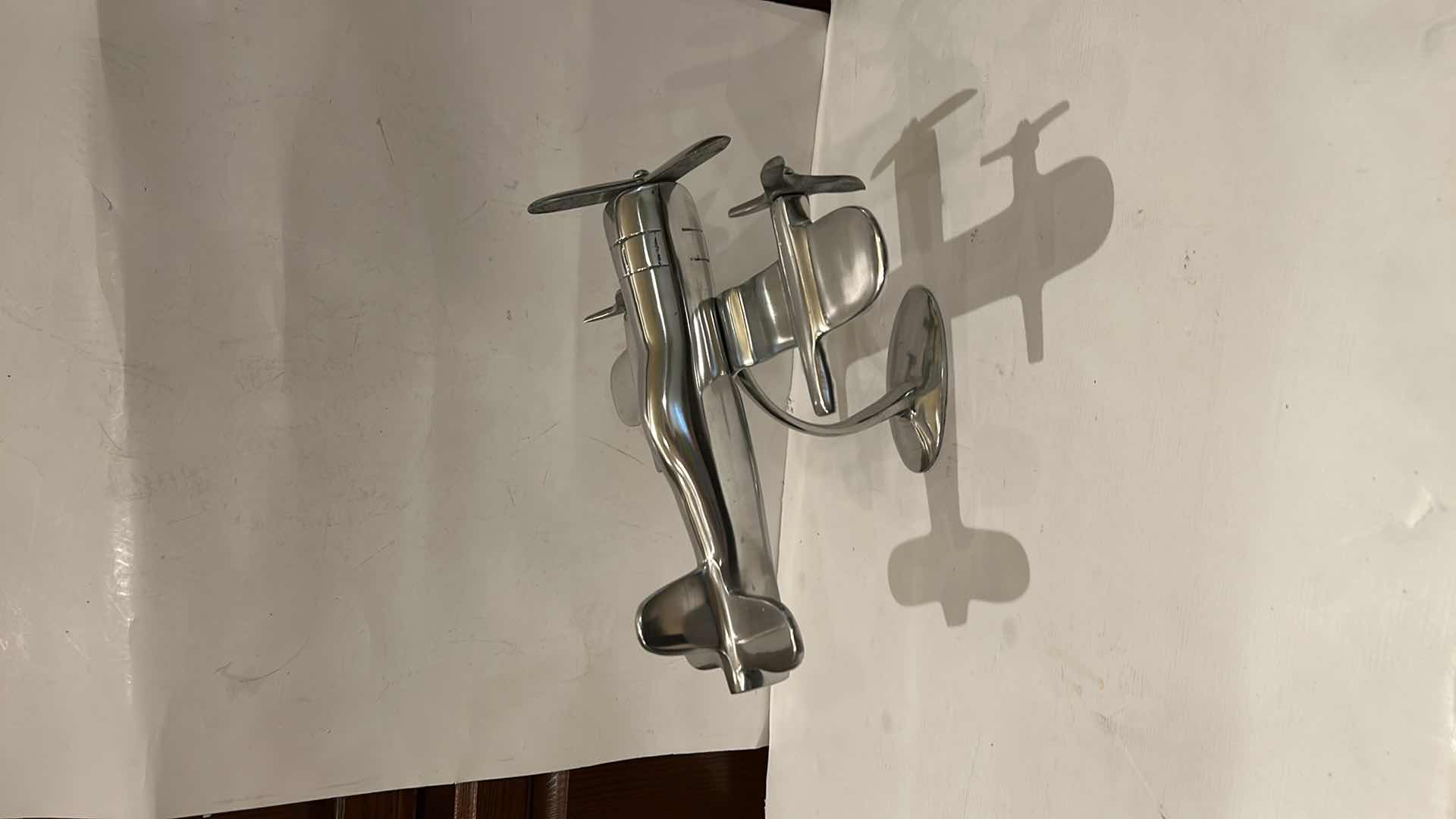 Photo 1 of POLISHED ALUMINUM AIRPLANE SCULPTURE OR DESK MODEL 12” x H9”