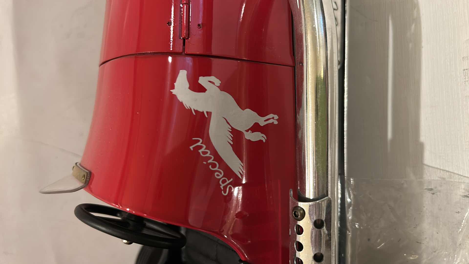 Photo 1 of $525 - DETAILED REPLICA MODEL OF A 1930S BB KORN TETHER CAR, ALSO KNOWN AS A SPINDIZZY RACER, CREATED BY AUTHENTIC MODELS.
THE MODEL IS HAND-BUILT AND HANDCRAFTED FROM POLISHED CAST ALUMINUM AND BRASS. 21” x 7 1/2”