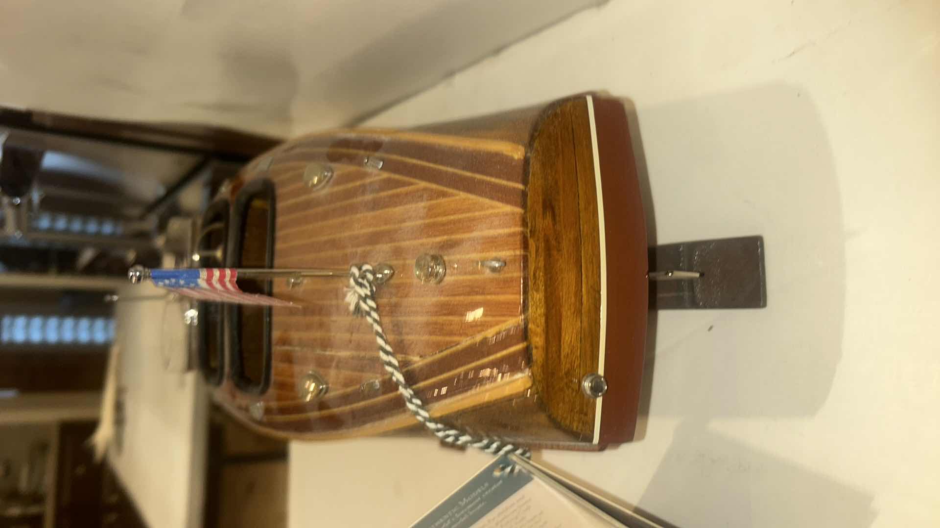 Photo 1 of HANDCRAFTED WOODEN MODEL OF A CHRIS-CRAFT RUNABOUT OR “BARREL BACK” STYLE MOTORBOAT 17 1/2” x 7”