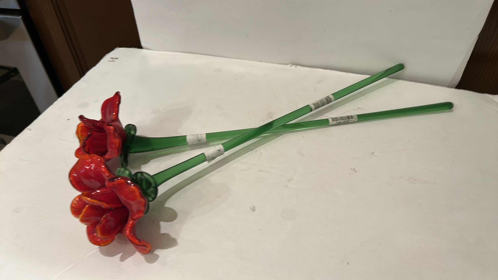 Photo 1 of 2 HANDBLOWN GLASS FLOWERS  20”