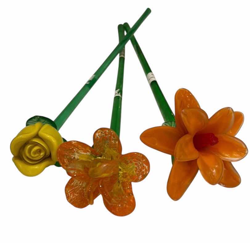 Photo 1 of 3 HANDBLOWN GLASS FLOWERS