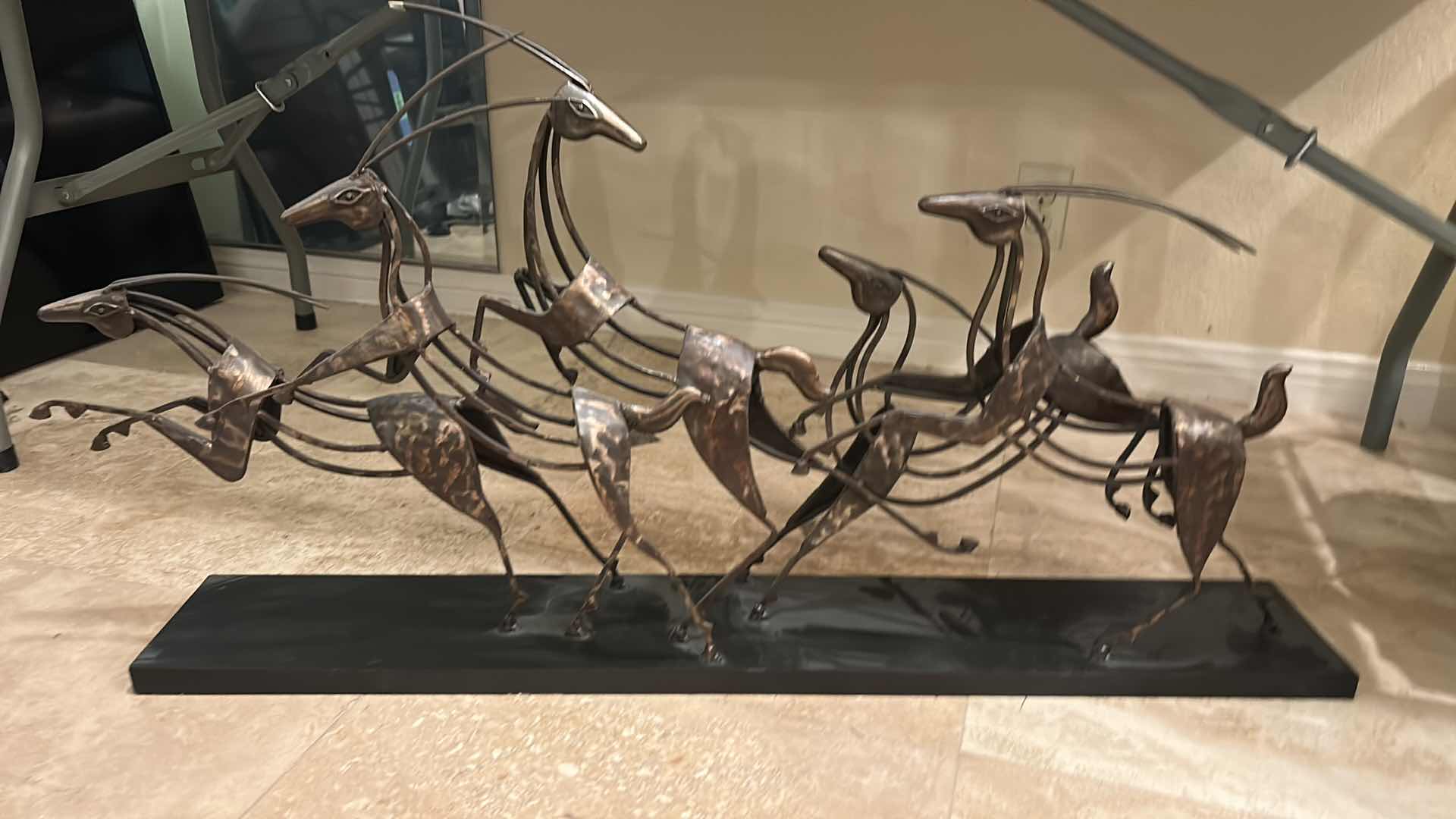 Photo 1 of BRONZE SCULPTURE OF RUNNING ANTELOPES BY ARTIST SANDY GRAVES 26 1/2” x 6” x H21 in
