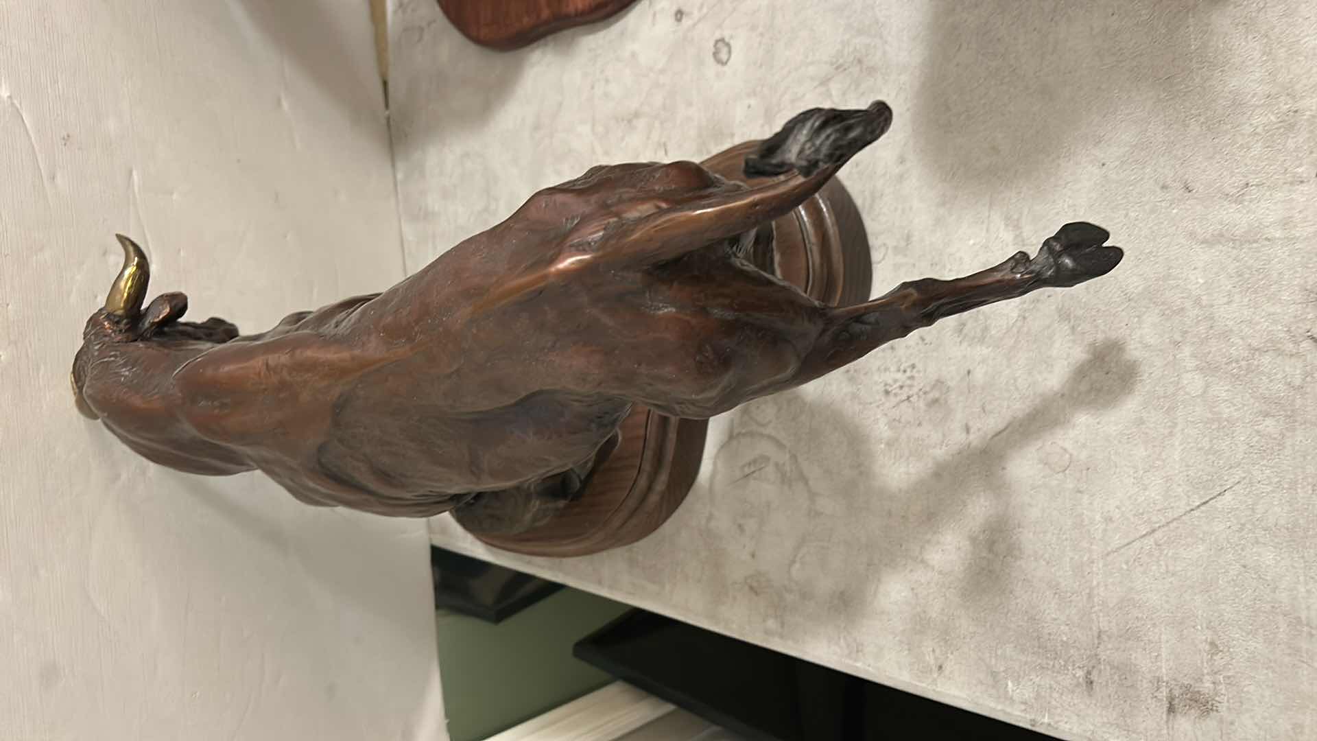 Photo 1 of BRONZE BULL SCULPTURE 20” x H13”