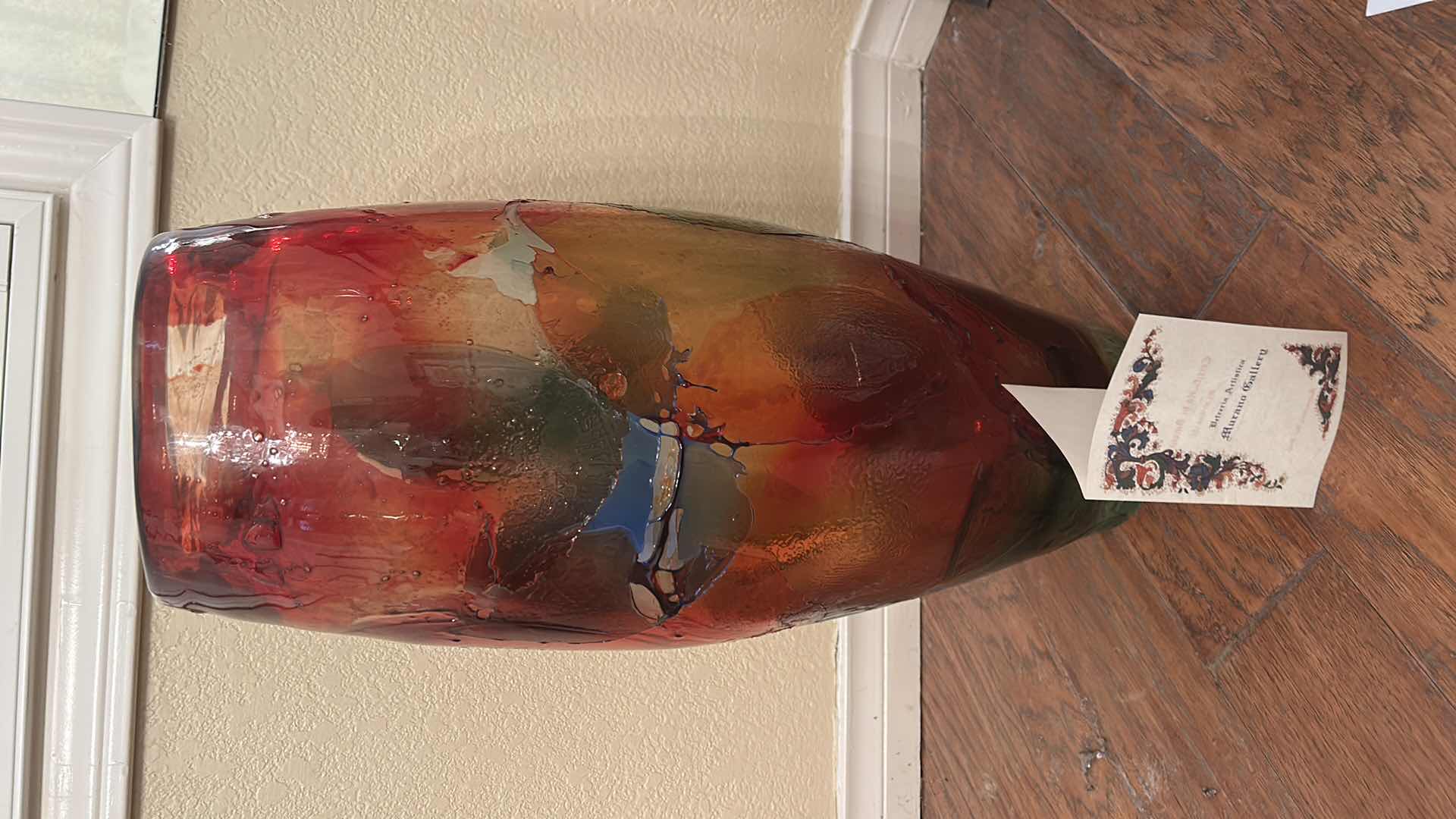 Photo 1 of 26.5” MURANO GALLERY NUMBERED GLASS VASE WITH COA