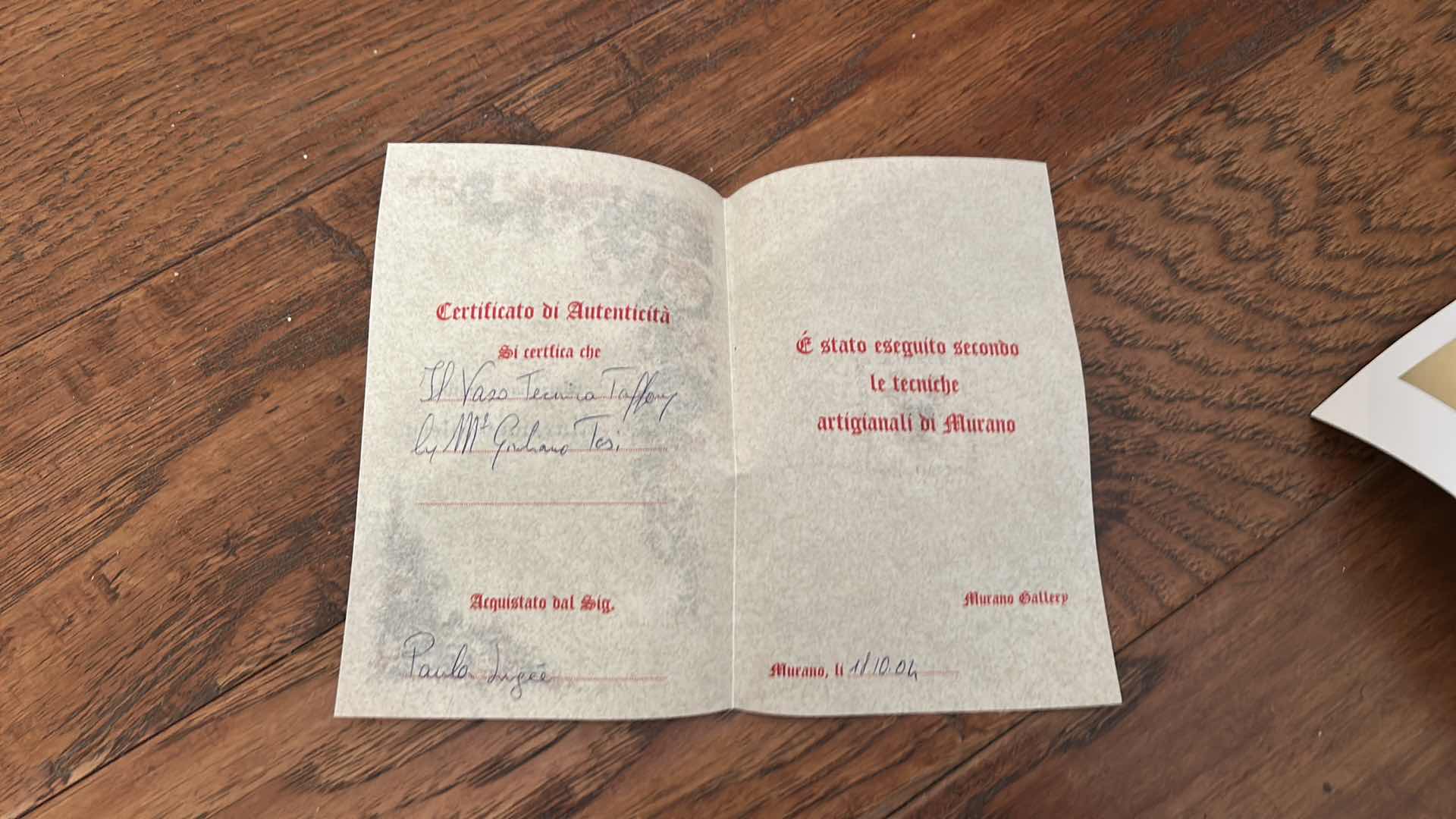 Photo 1 of 26.5” MURANO GALLERY NUMBERED GLASS VASE WITH COA