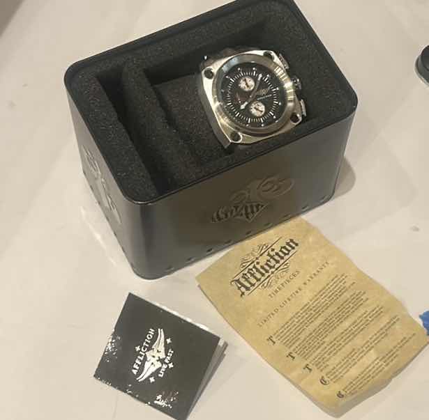 Photo 1 of AFFLICTION LIVE FAST, STAINLESS STEEL MEN’S WATCH IN CASE