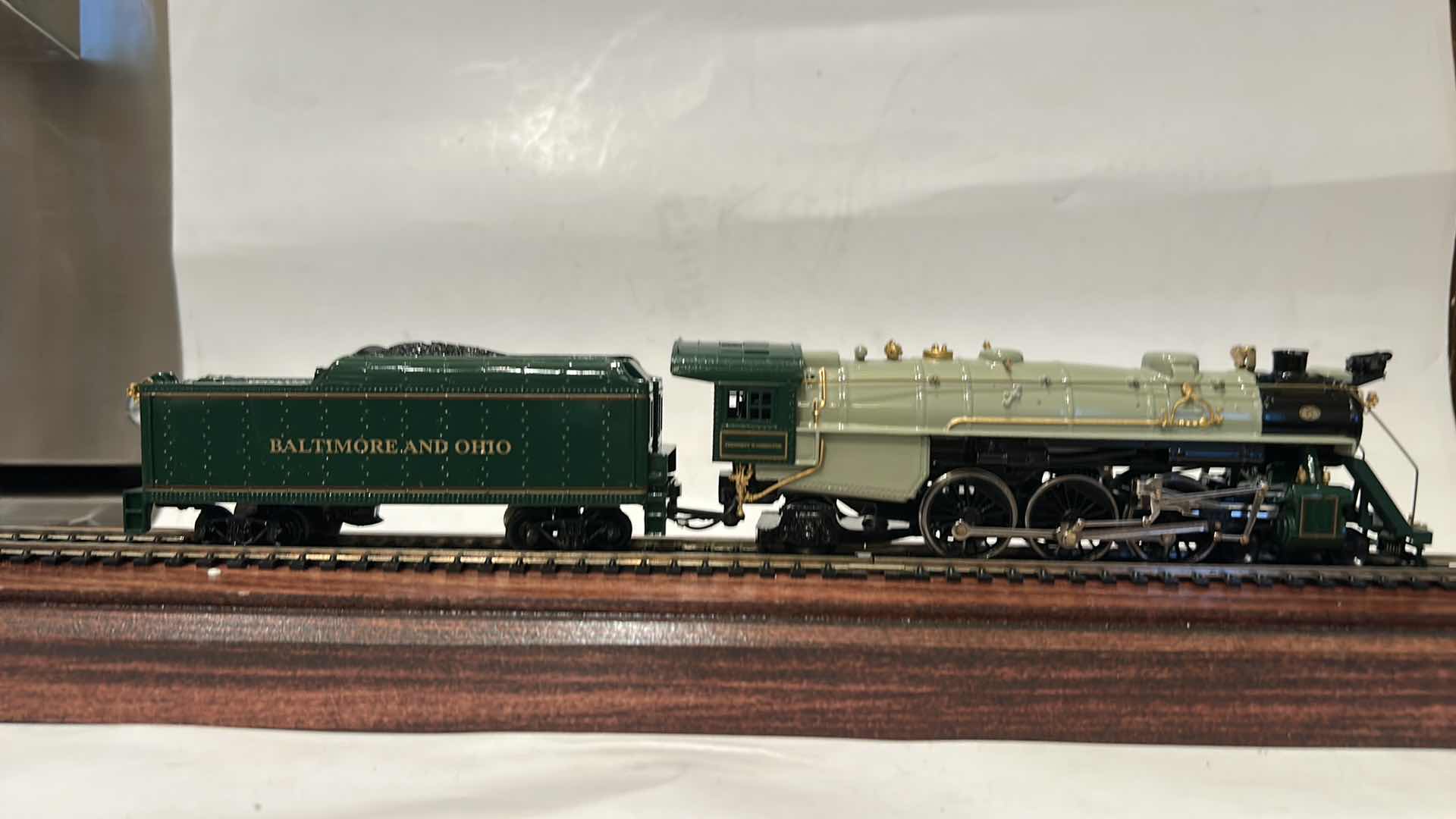 Photo 1 of METAL “THE LINDENBURG SPECIAL”, BALTIMORE & OHIO RAILROAD ENGINE AND COAL CAR, INSIDE CASE. (TRAIN H2”) CASE 15.5” LONG  WITH COA