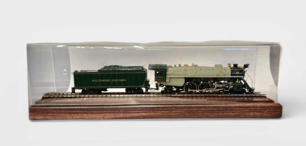 Photo 1 of METAL “THE LINDENBURG SPECIAL”, BALTIMORE & OHIO RAILROAD ENGINE AND COAL CAR, INSIDE CASE. (TRAIN H2”) CASE 15.5” LONG  WITH COA