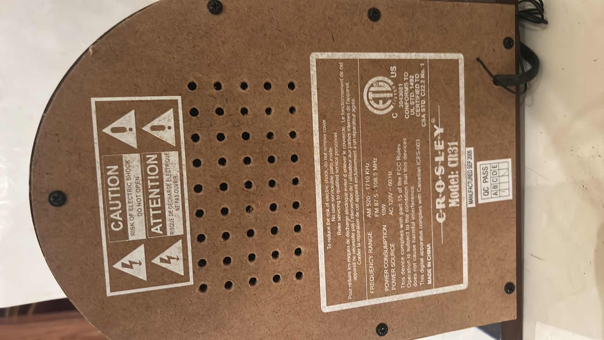 Photo 1 of CROSLEY RADIO 10.75”