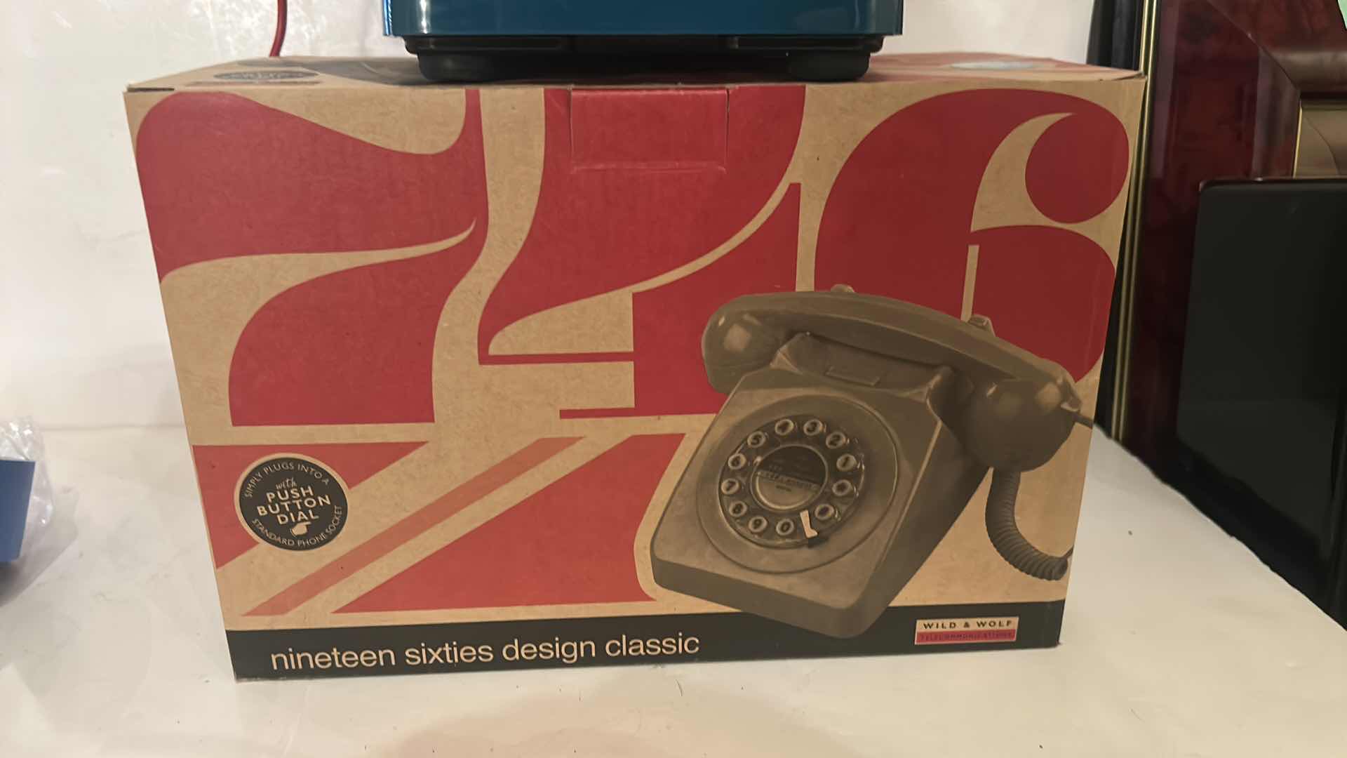 Photo 1 of NEW WILD & WOLF ROTARY-STYLE PUSH-BUTTON TELEPHONE.