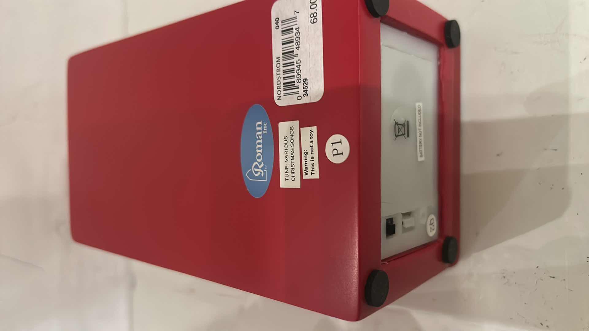 Photo 1 of ROMAN MINI REFRIGERATOR, PLAYS VARIOUS CHRISTMAS SONGS. H7”