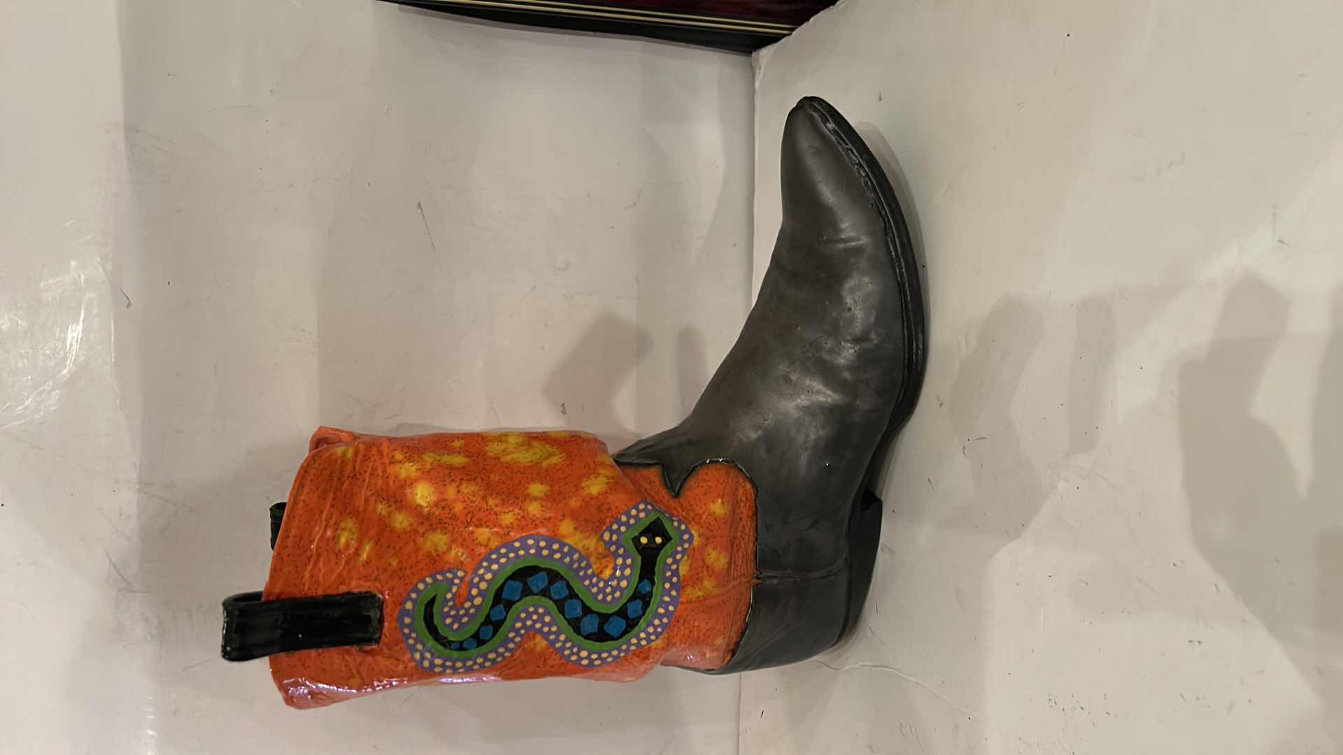 Photo 1 of 1989 HANDCRAFTED CERAMIC COWBOY BOOT FROM WIERCK STUDIO IN SCOTTSDALE ARIZONA H12”