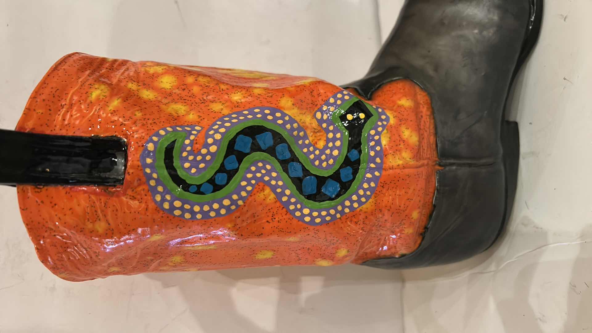 Photo 1 of 1989 HANDCRAFTED CERAMIC COWBOY BOOT FROM WIERCK STUDIO IN SCOTTSDALE ARIZONA H12”