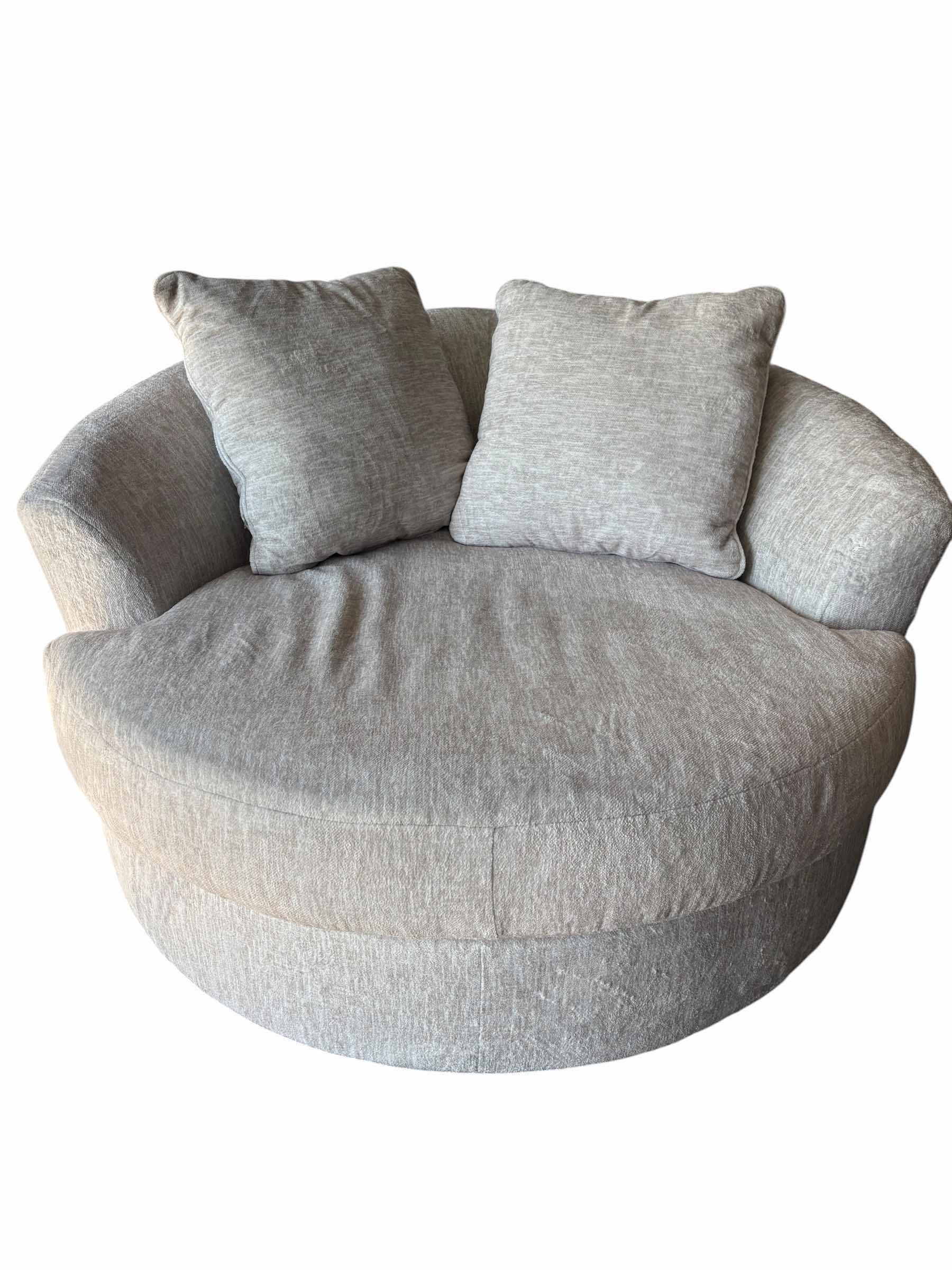 Photo 1 of NEST III GIBSON 49” FABRIC WHITE BEIGE SWIVEL CUDDLER