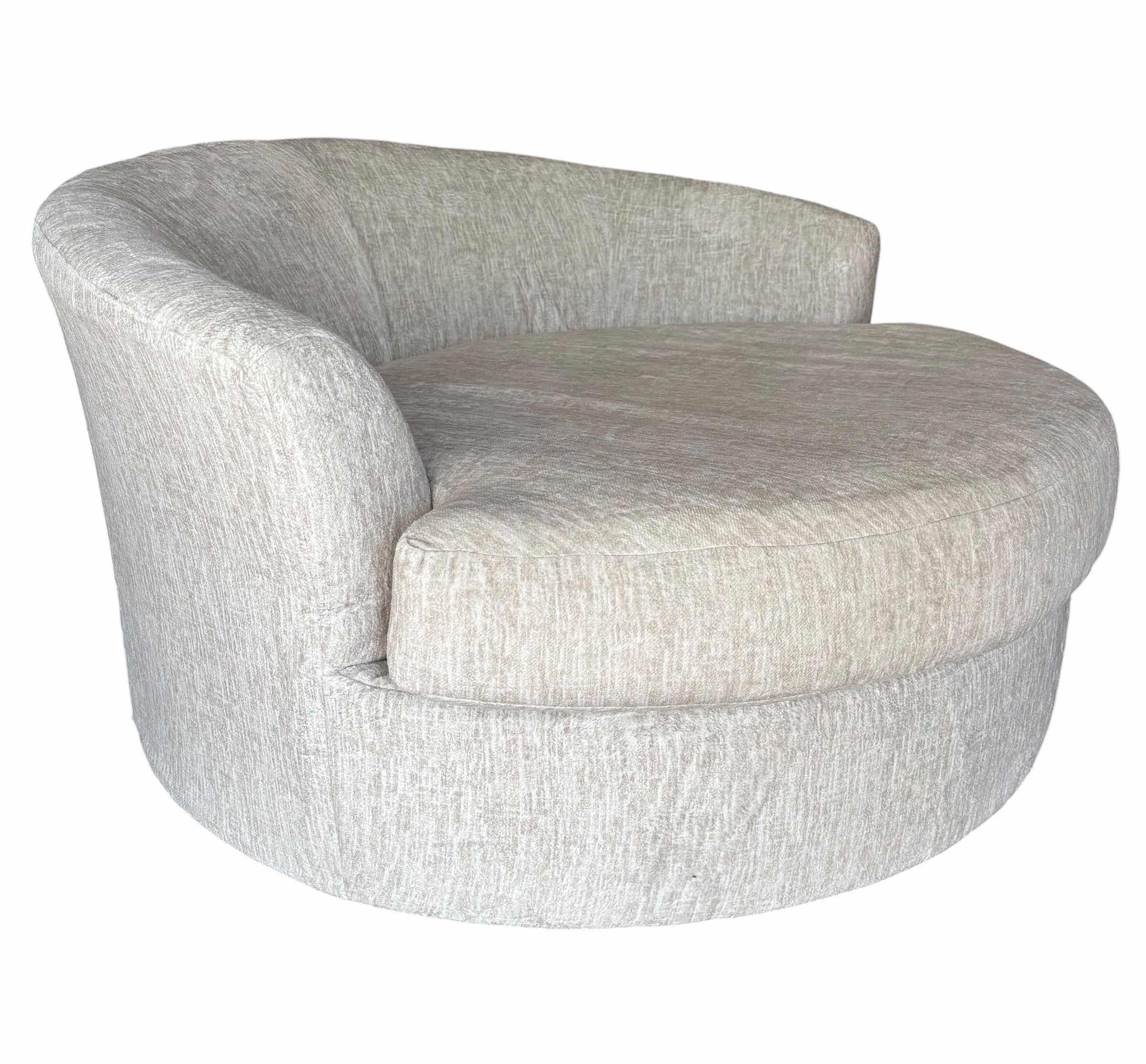 Photo 1 of NEST III GIBSON 49” FABRIC WHITE BEIGE SWIVEL CUDDLER