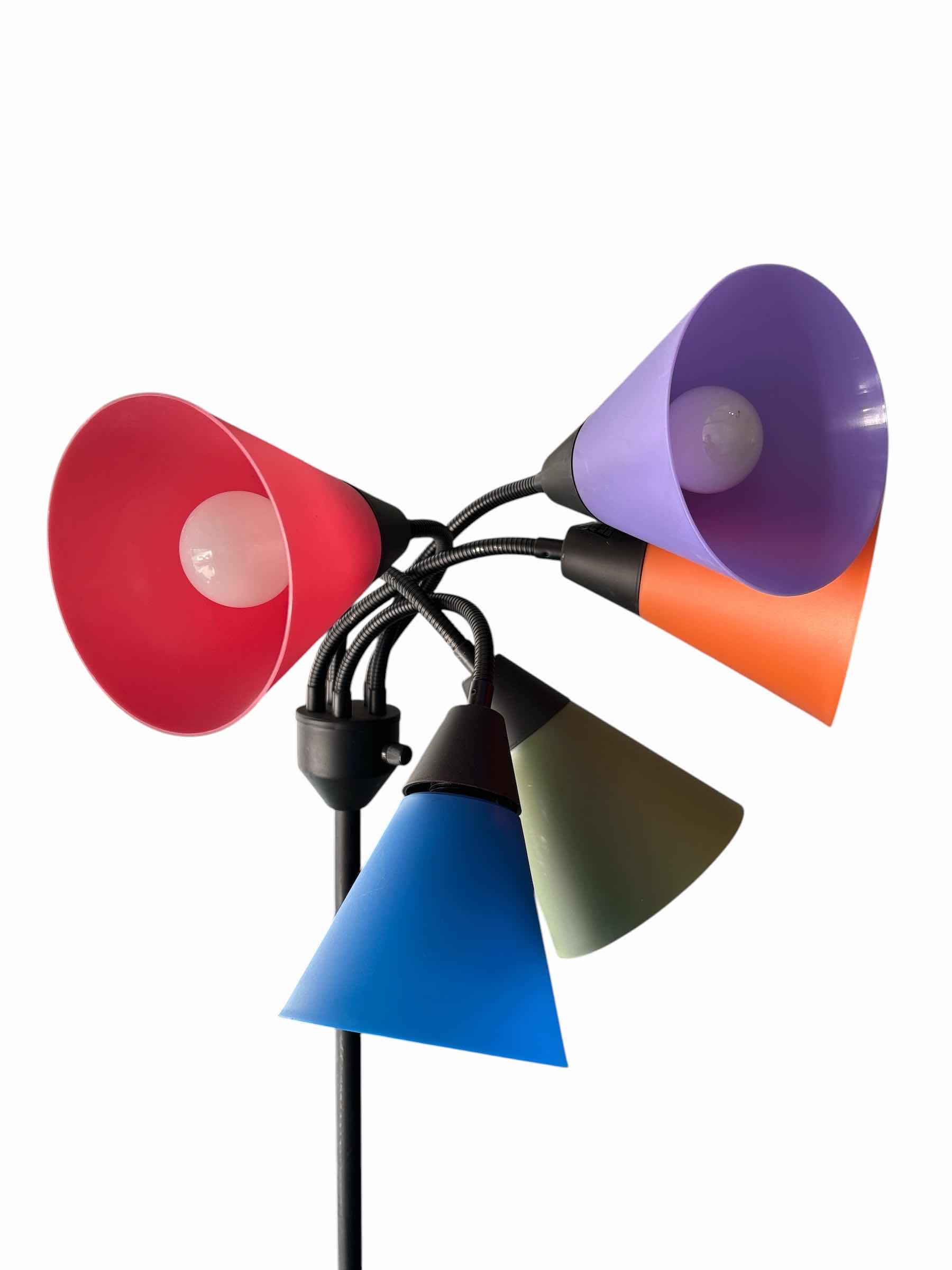 Photo 1 of COLORFUL MEDUSA LAMP W/ ADJUSTABLE LAMP HEADS H60”