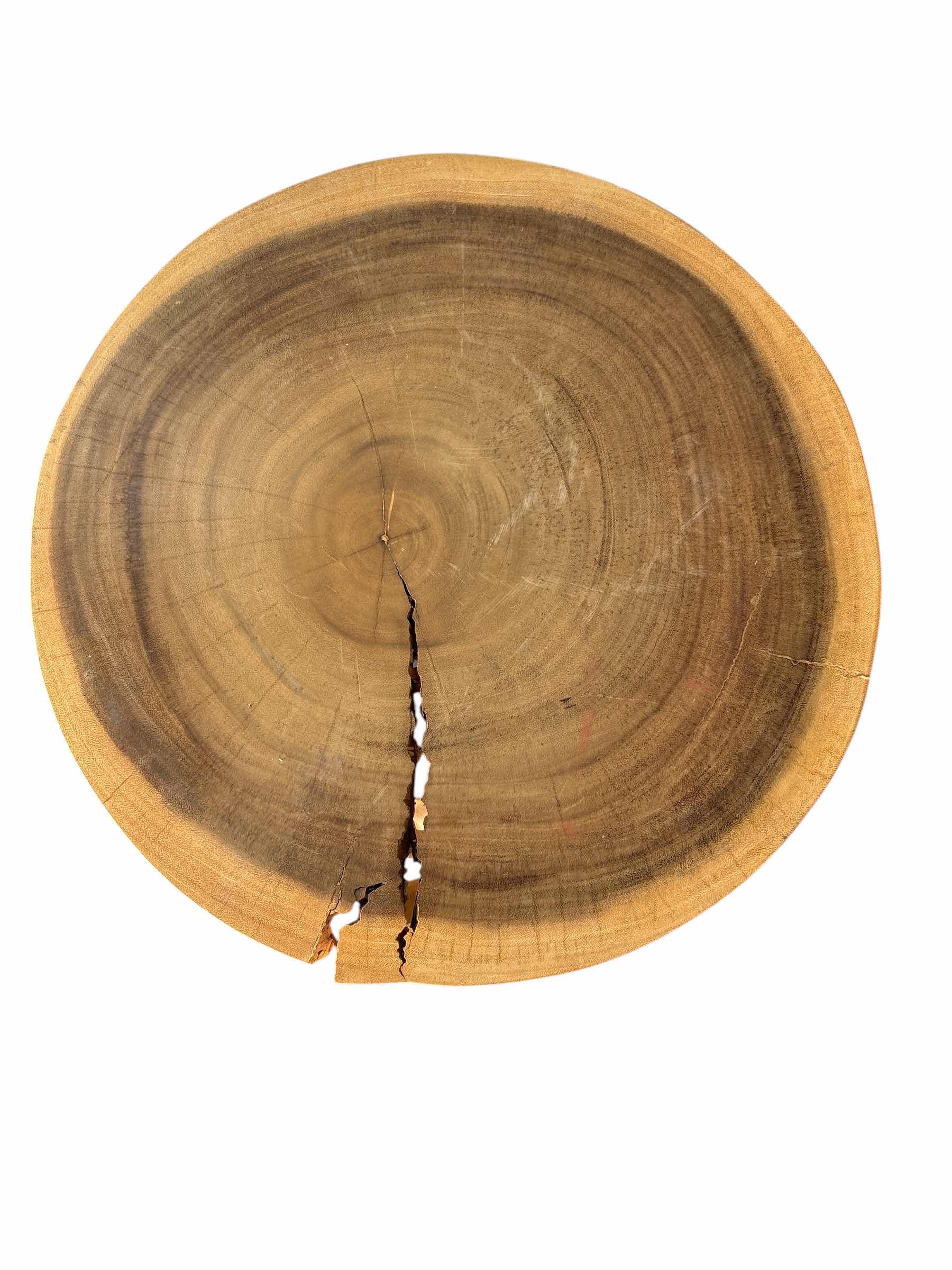Photo 1 of (2)PCS TEAK WOOD RUSTIC TABLE H22” (SEE NOTES)