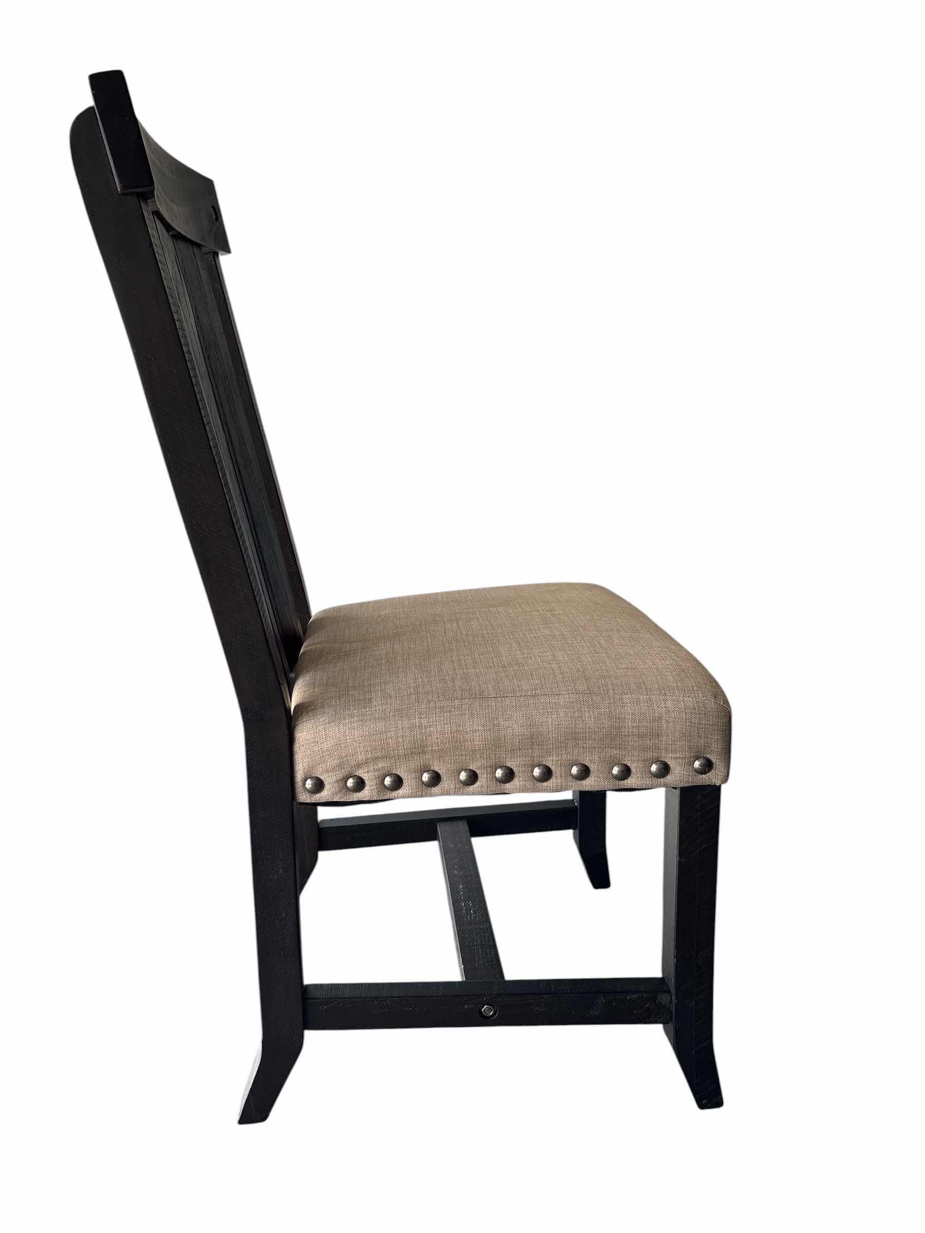 Photo 1 of MODUS YOSEMITE DINING CHAIR W RUSTIC BLACK FRAME AND TOAST LINEN UPHOLSTERED SEAT H20” TOTAL CHAIR H39”