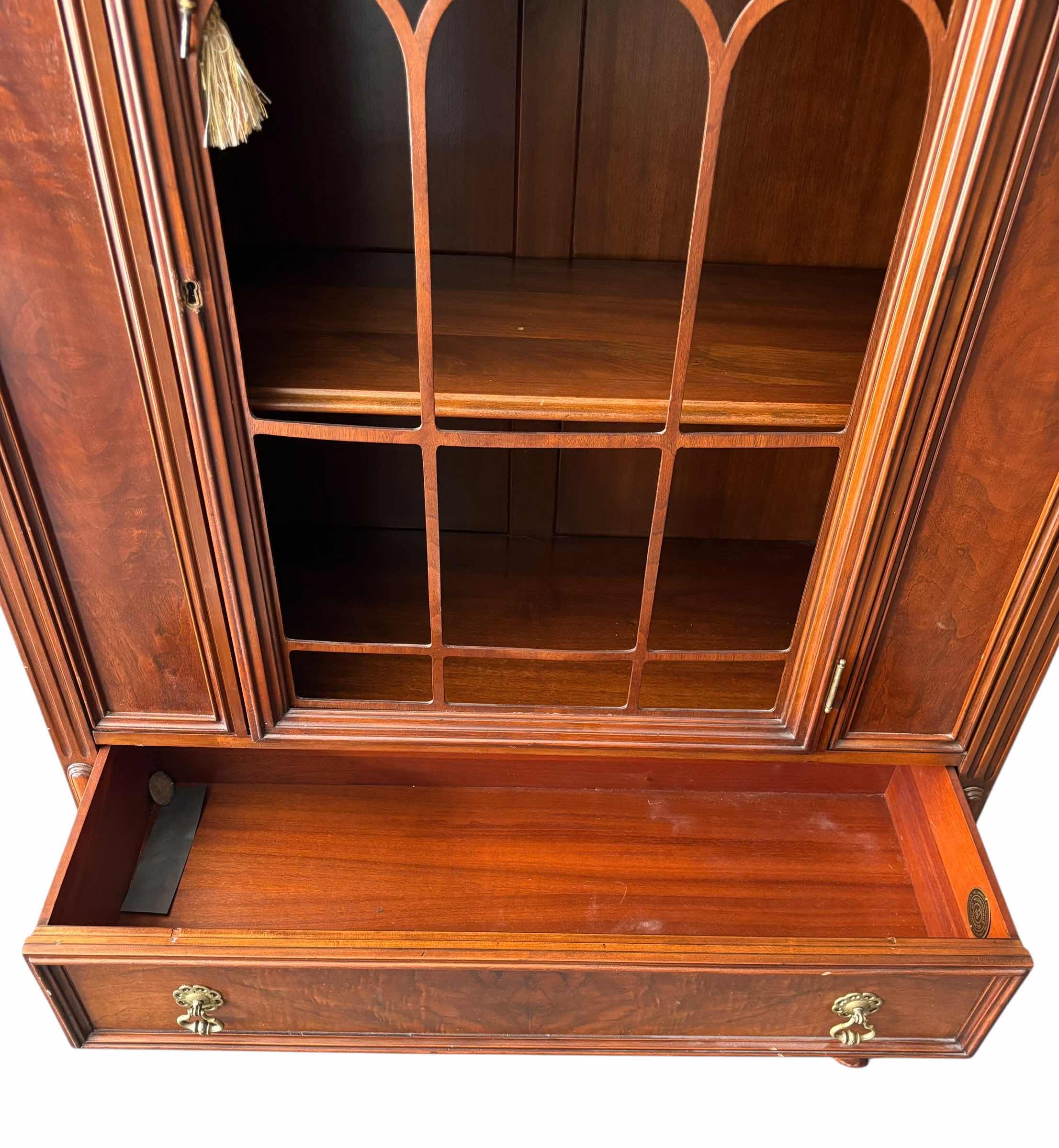 Photo 1 of VINTAGE LAMMERT FURNITURE COMPANY CURIO CABINET H66”