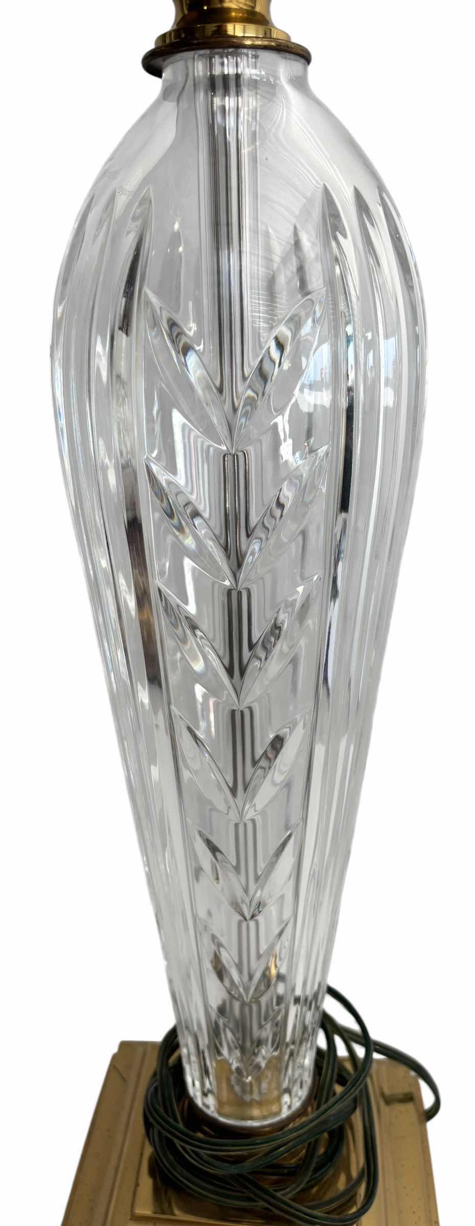 Photo 1 of WATERFORD CRYSTAL TABLE LAMP WITH A BRASS BASE H32”