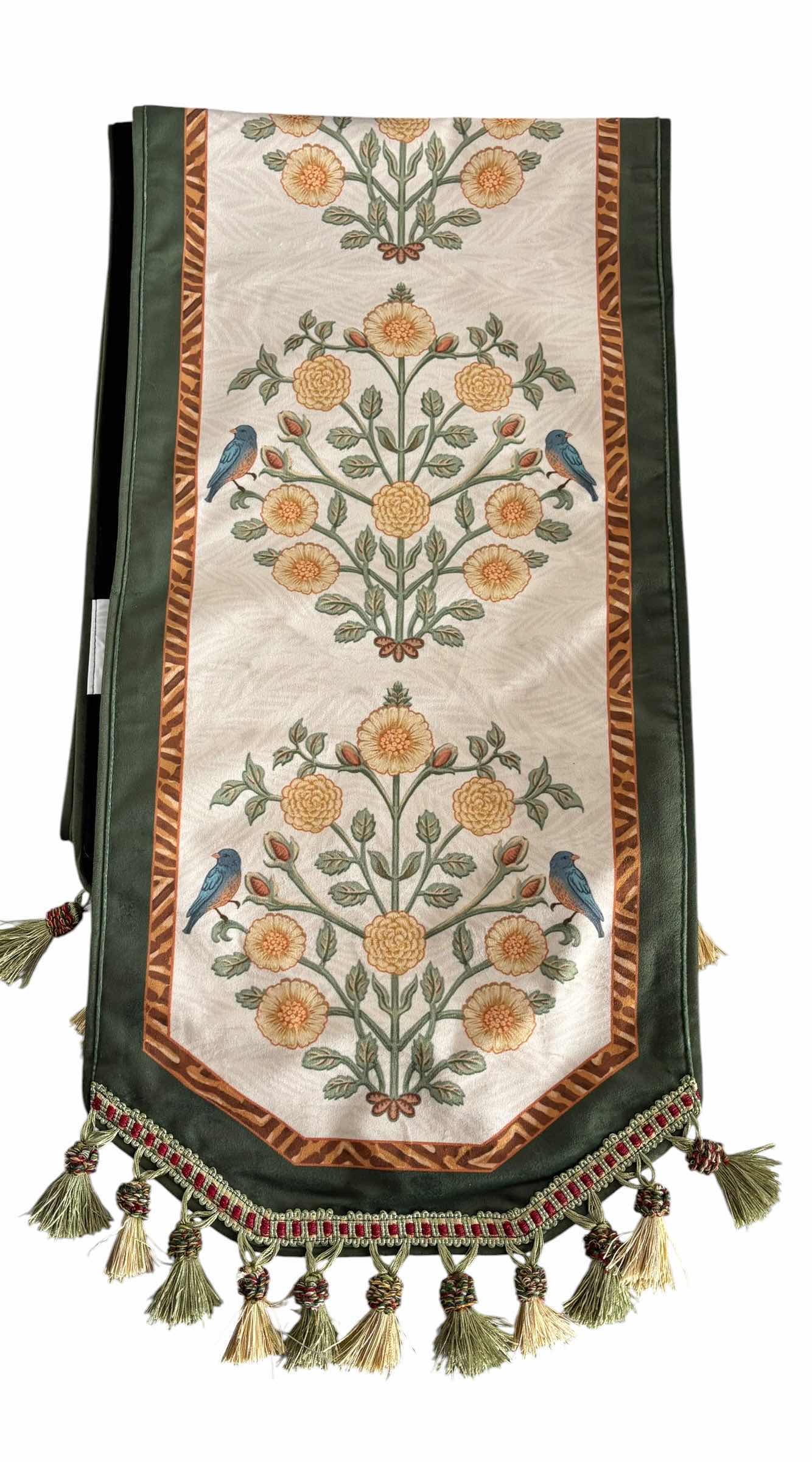 Photo 1 of BATHROOM DECOR, TABLE RUNNER WITH VELVET-LIKE BACKING, COFFEE CUP & WINE GLASS SET