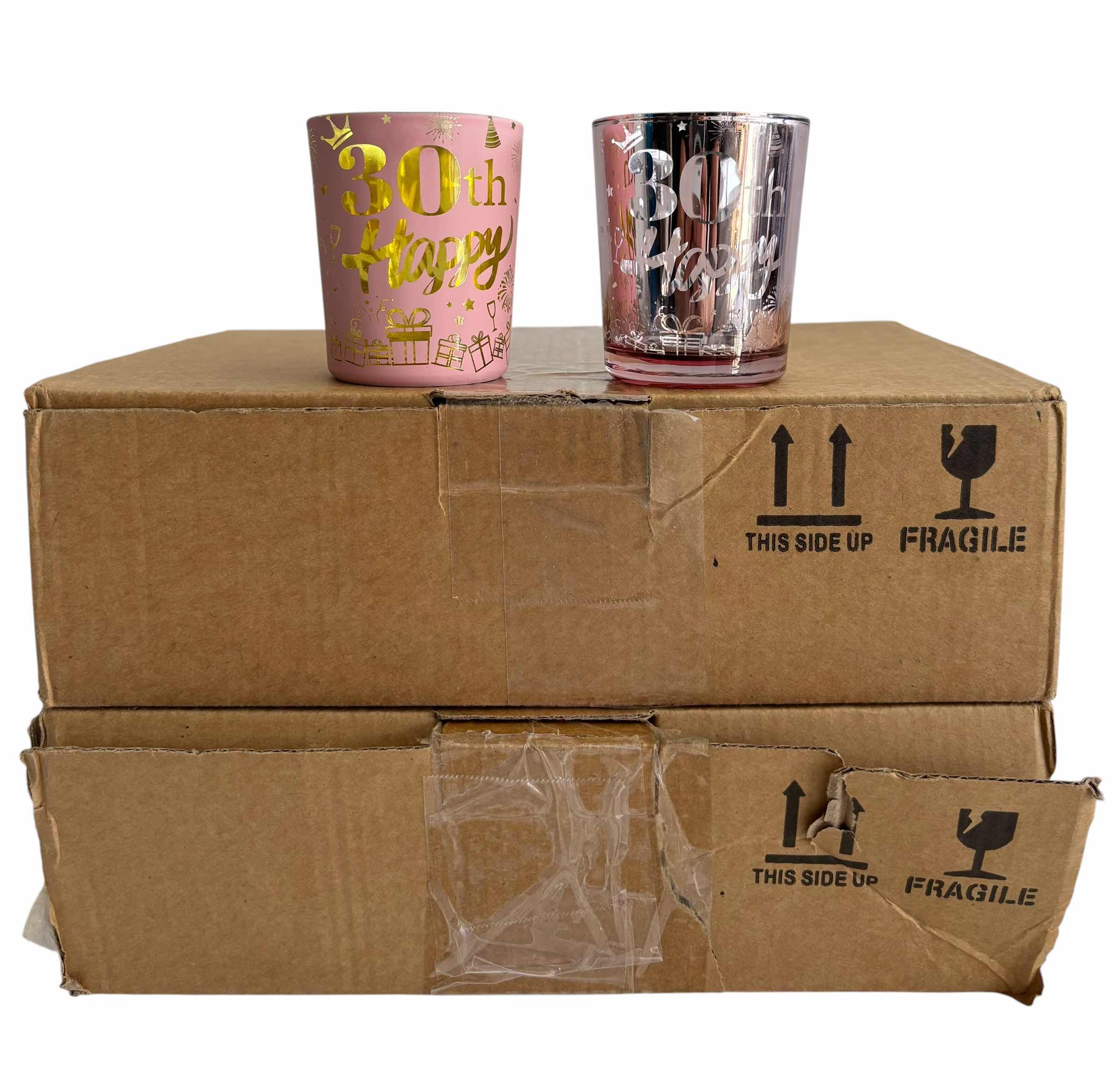 Photo 1 of NIB 30TH BIRTHDAY TEALIGHT CANDLE HOLDERS/SHOT GLASSES (24): 2 SETS WITH 12 EACH