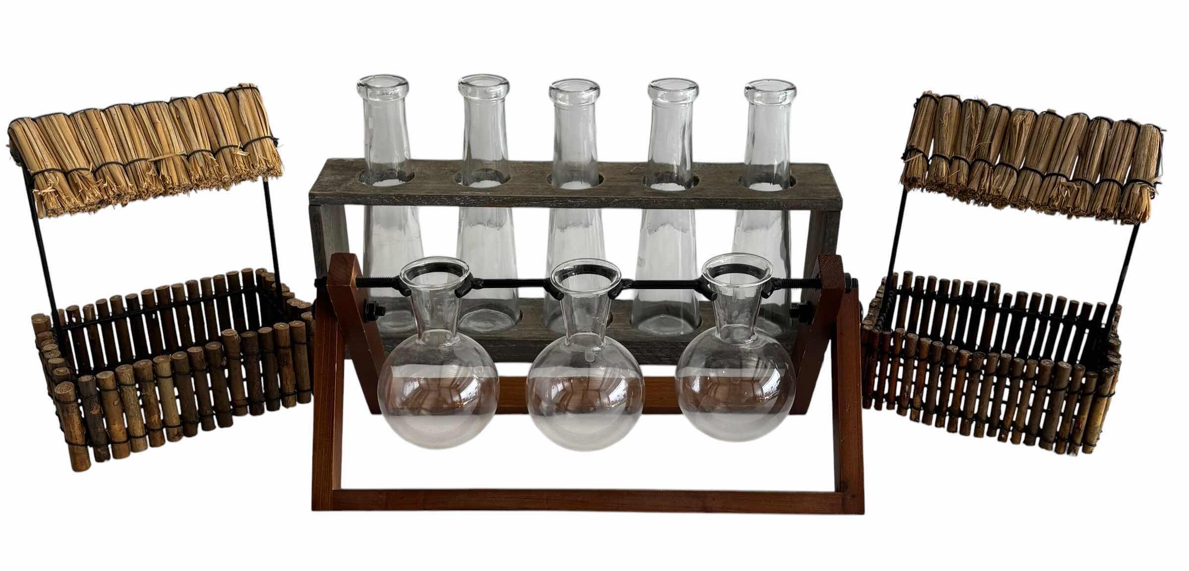 Photo 1 of HYDROPONIC PLANT STATION SETS (2) & TIKI HUT BASKETS (2)