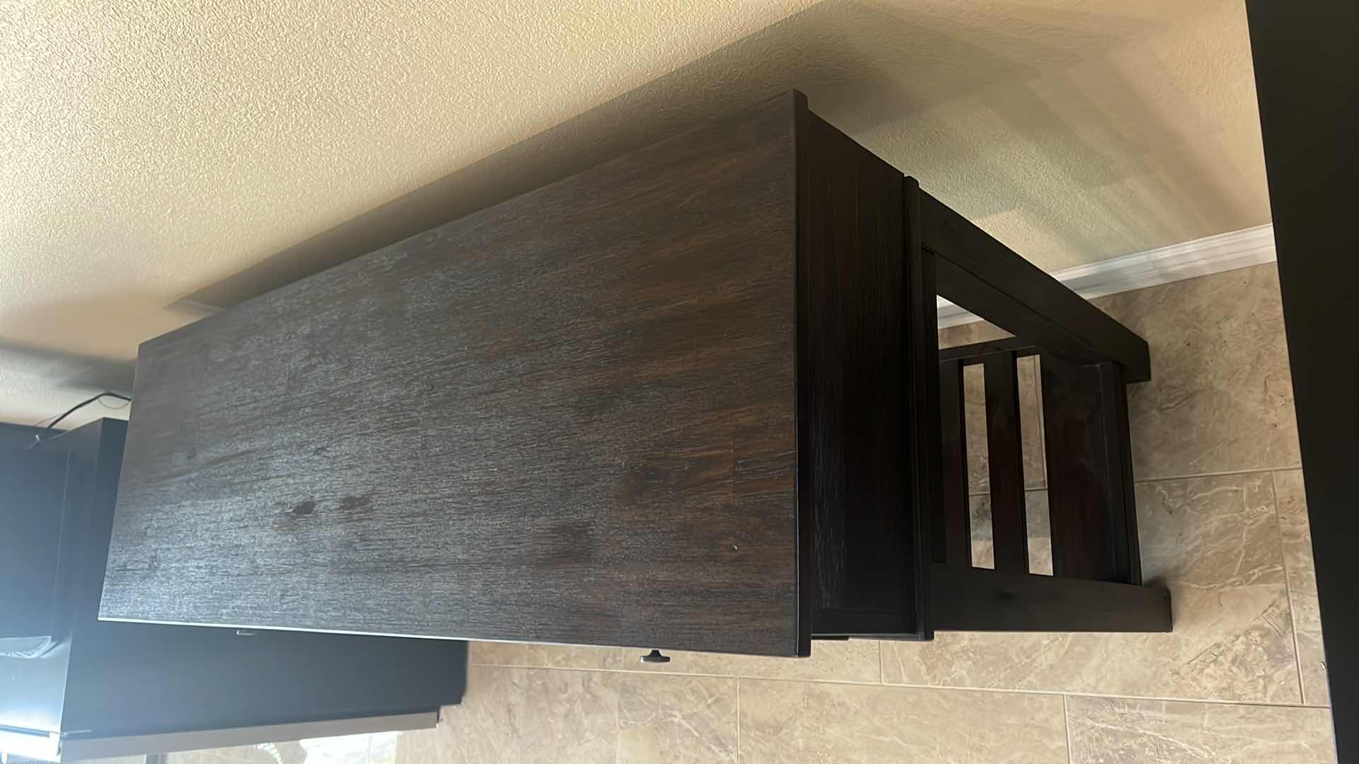 Photo 1 of INTERCON SOLID DARK WOOD CONSOLE TABLE 50" x 17" H36"