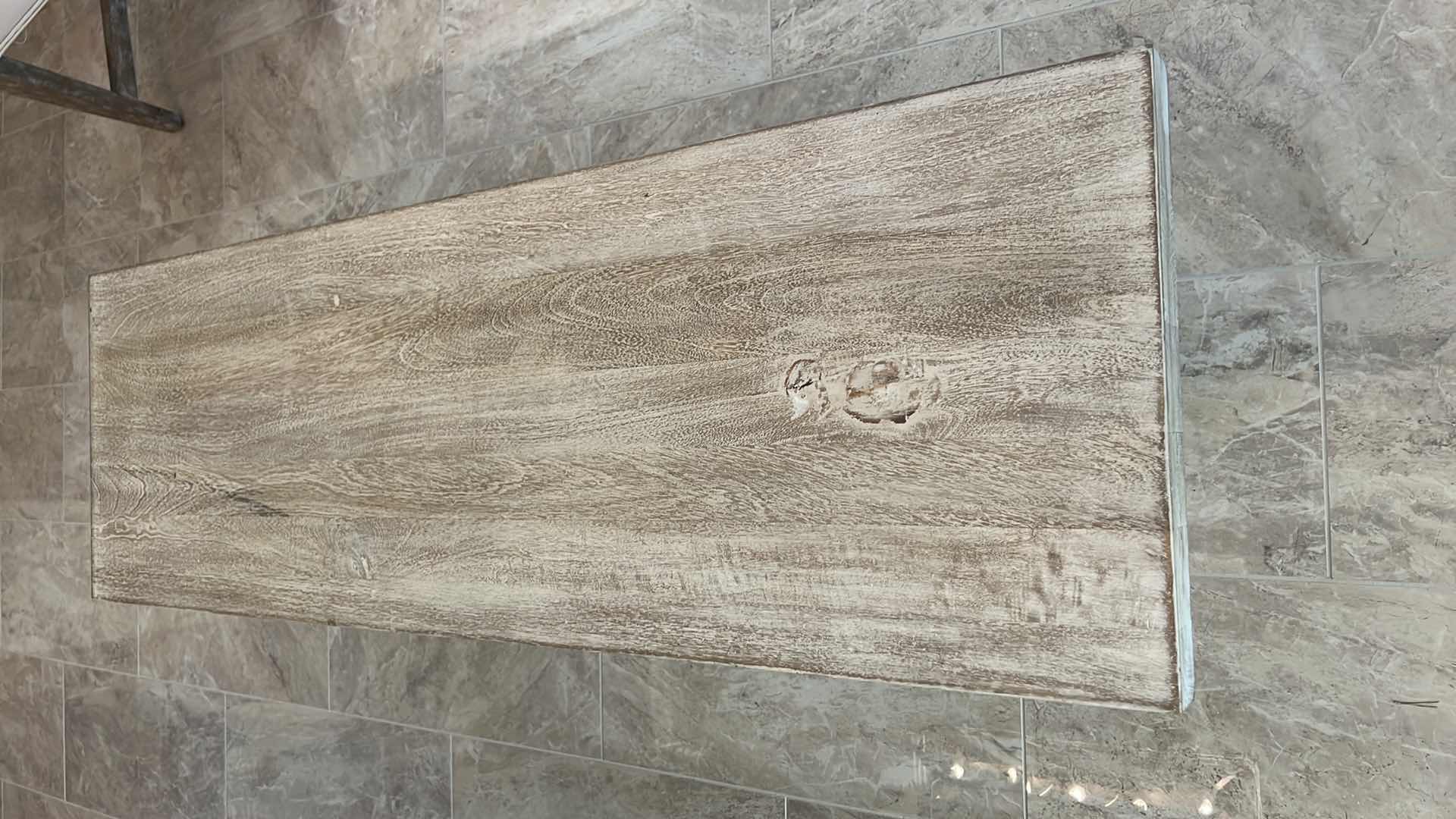 Photo 1 of CHAMPAGNE SOLID WOOD BENCH (MATCHES DINING TABLE) 50" x 60" H19"