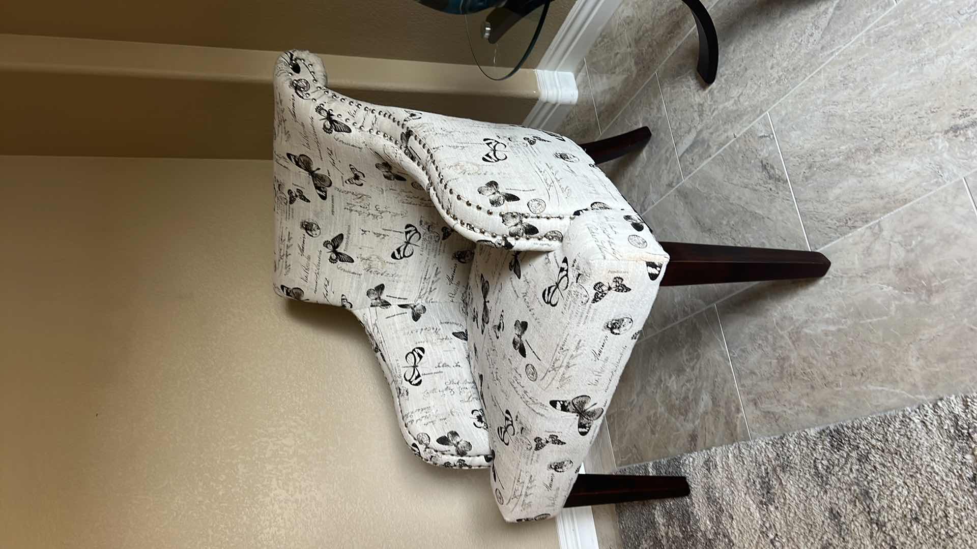 Photo 1 of E & E CO. BUTTERFLY UPHOLSTERED ARM CHAIR 